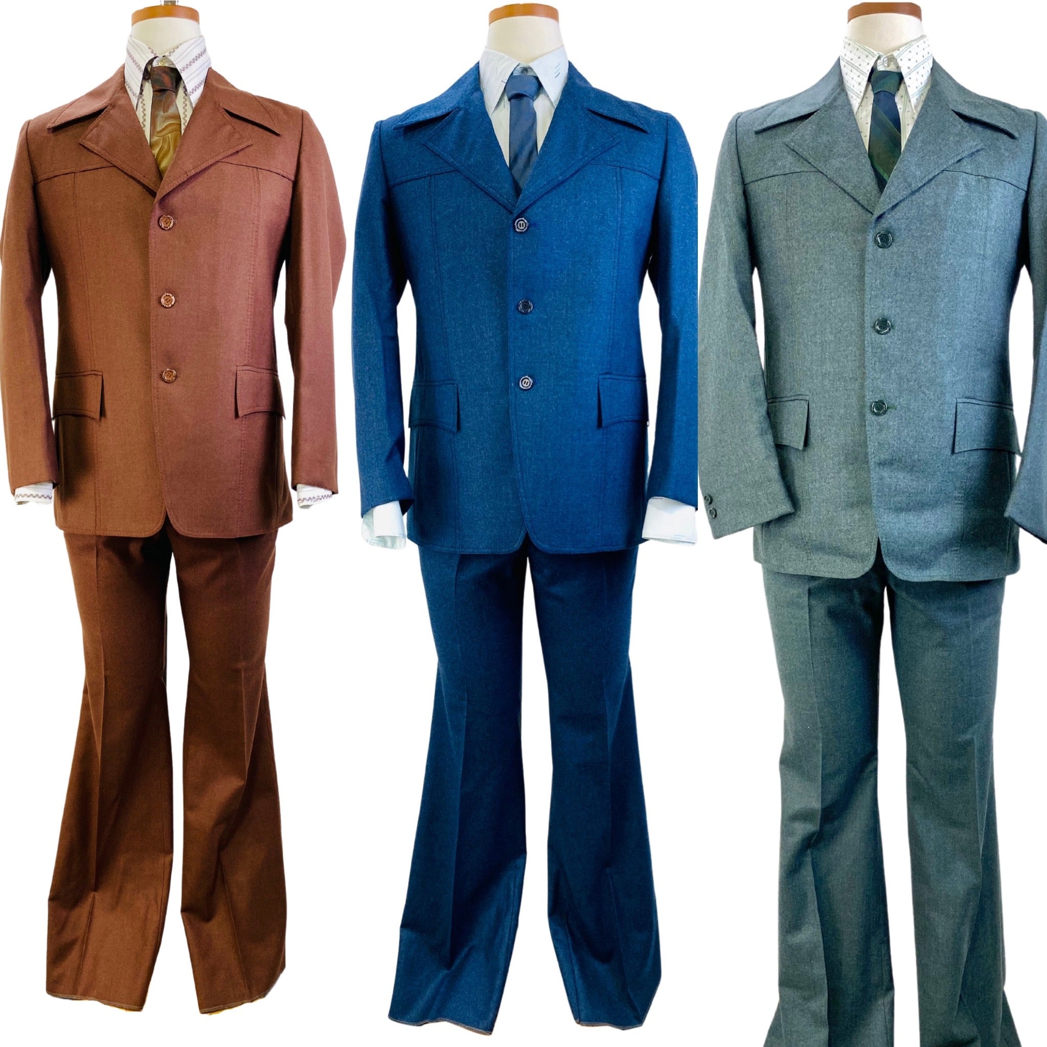 Vintage 1980's Handmade Brown Teal Velvet Suit Pants Jacket Set -   Canada
