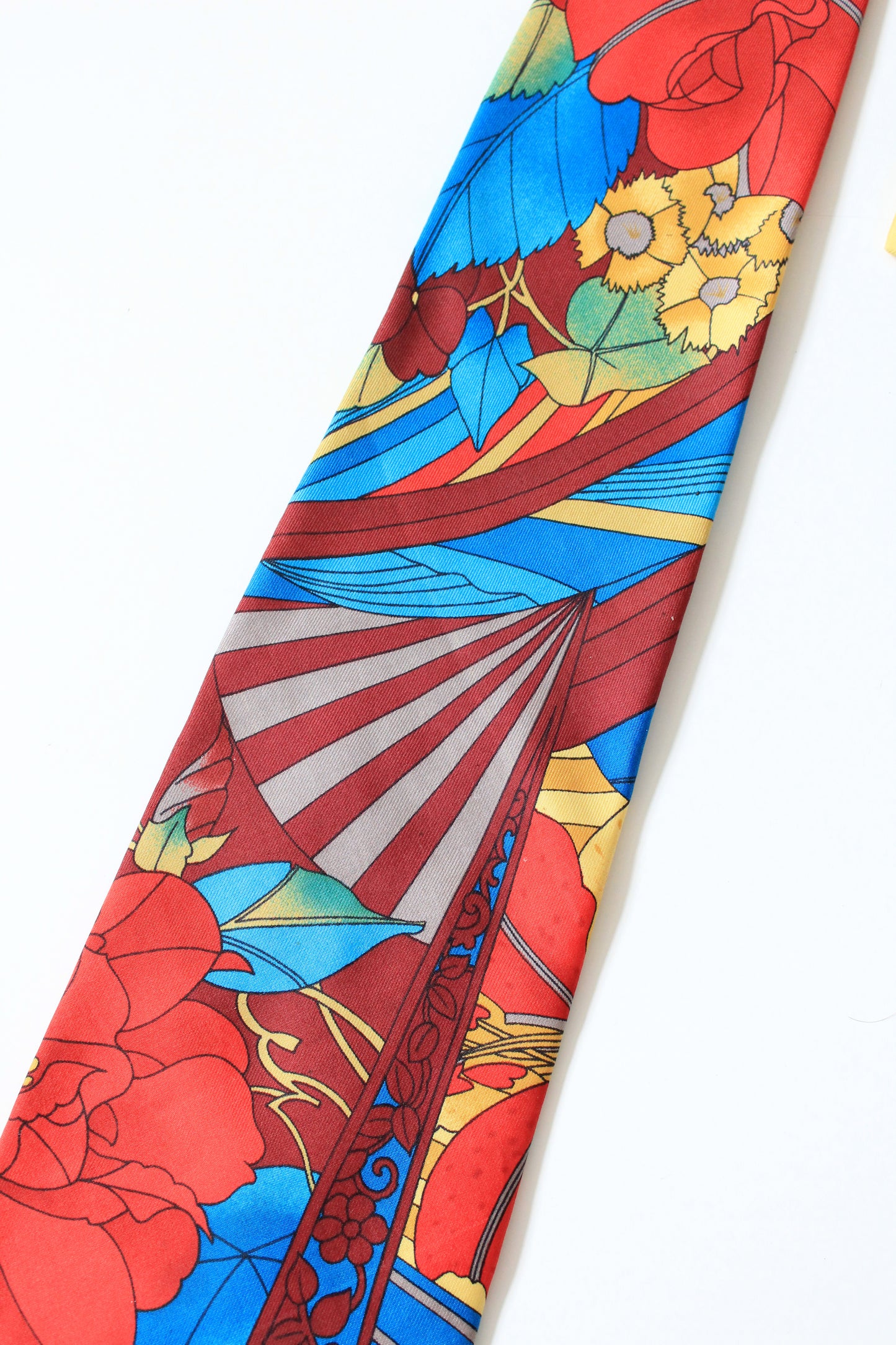 1990s Kenzo Bold Multicoloured Silk Designer Tie