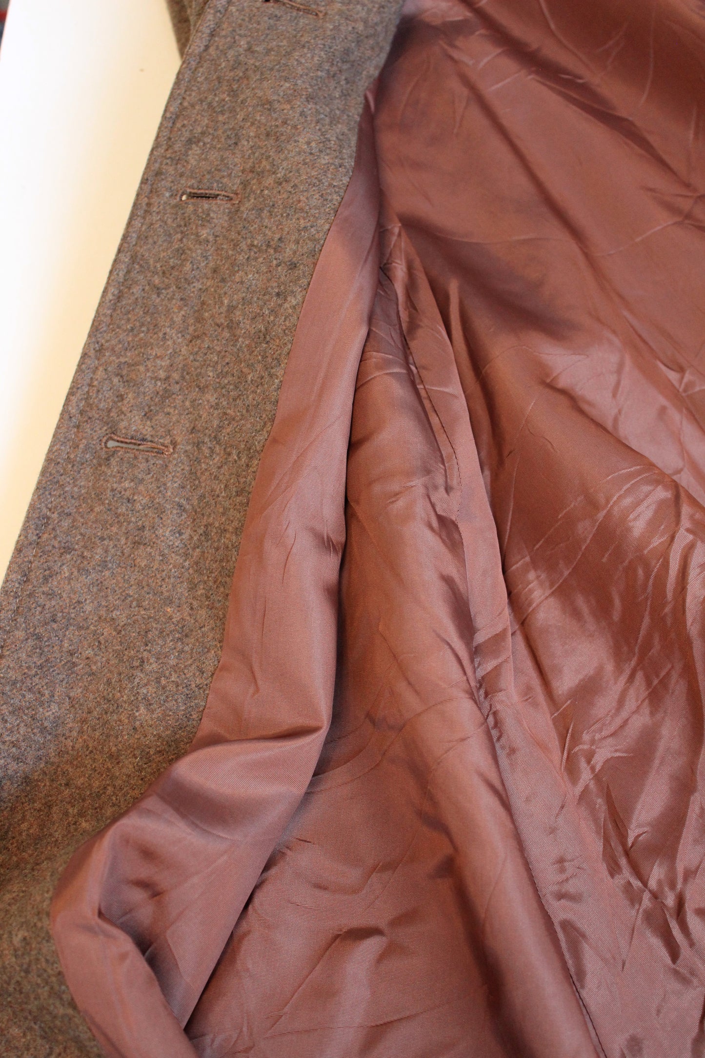 1980s Junior Brown Wool Puff Sleeve Plaid Peter Pan Collar Coat, XS