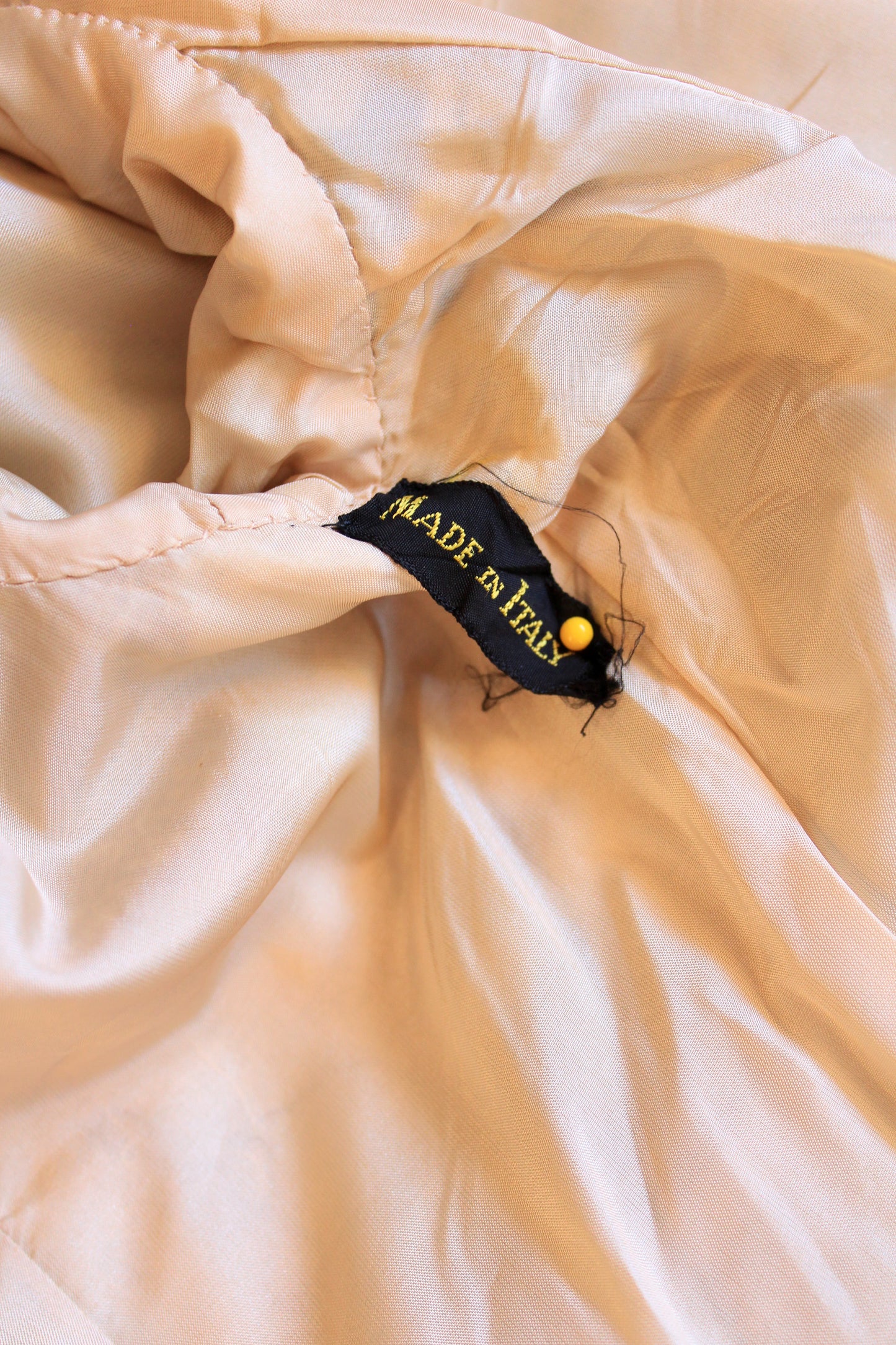 1960s Brown And Beige Geometric Print Skirt Suit Set With Square Buttons, Small