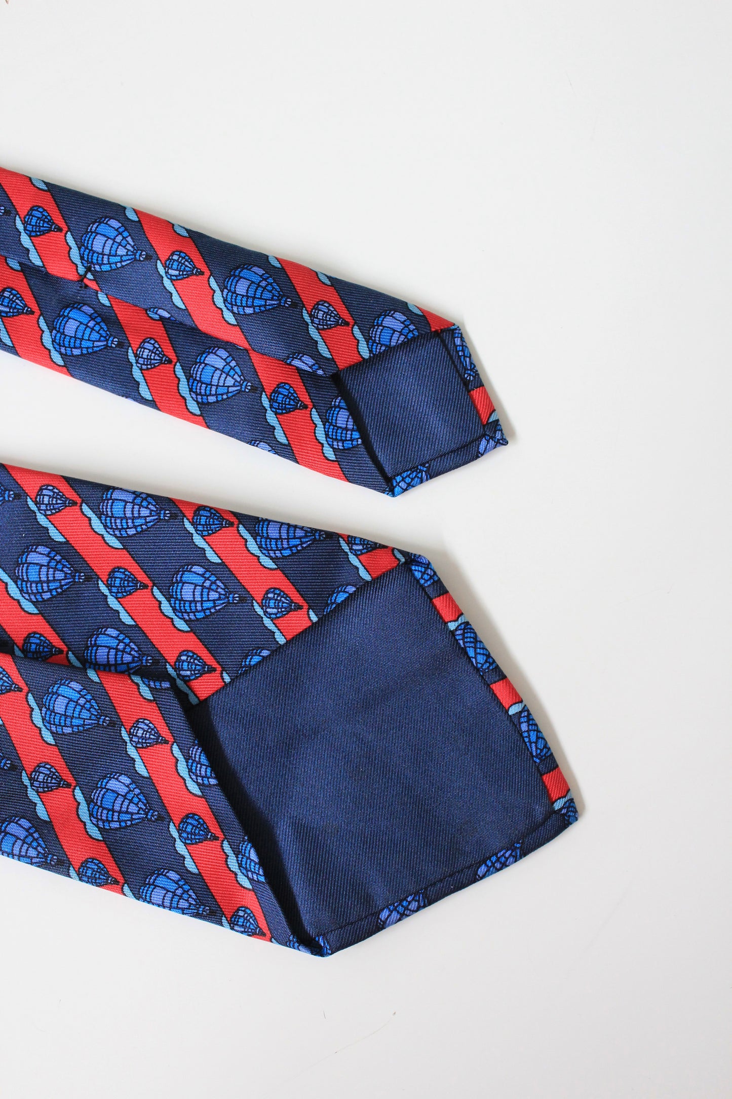 Hermès Blue And Re Hot Air Balloon Silk Designer Tie