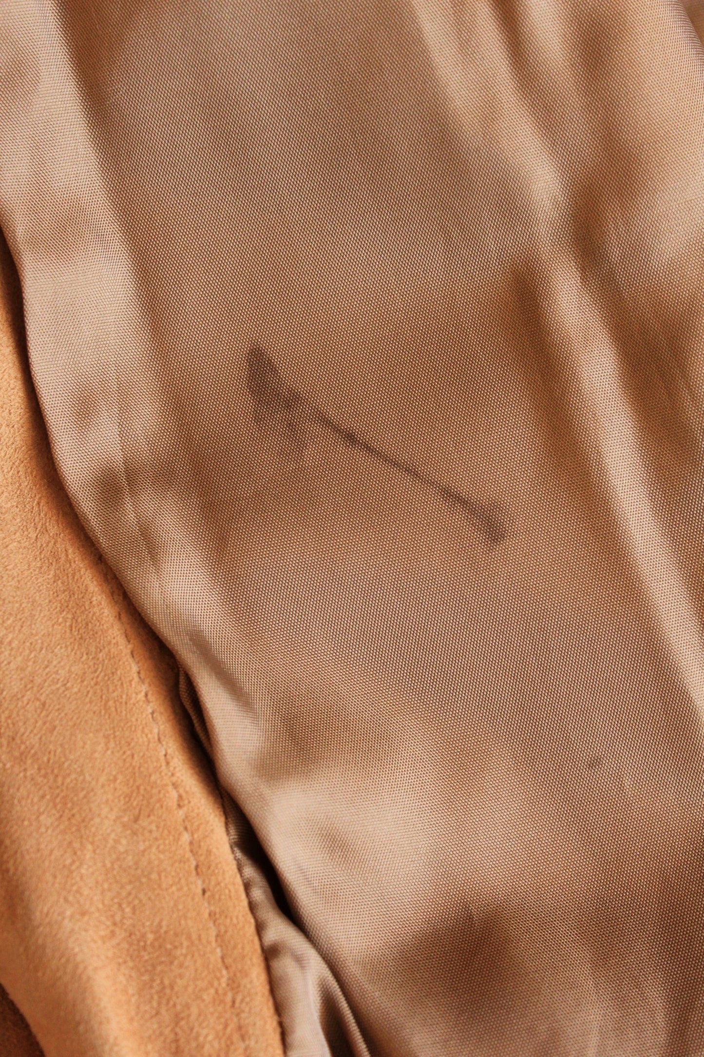 1980s Tan Suede Jacket With pleated Shoulders And Tie Belt, Medium