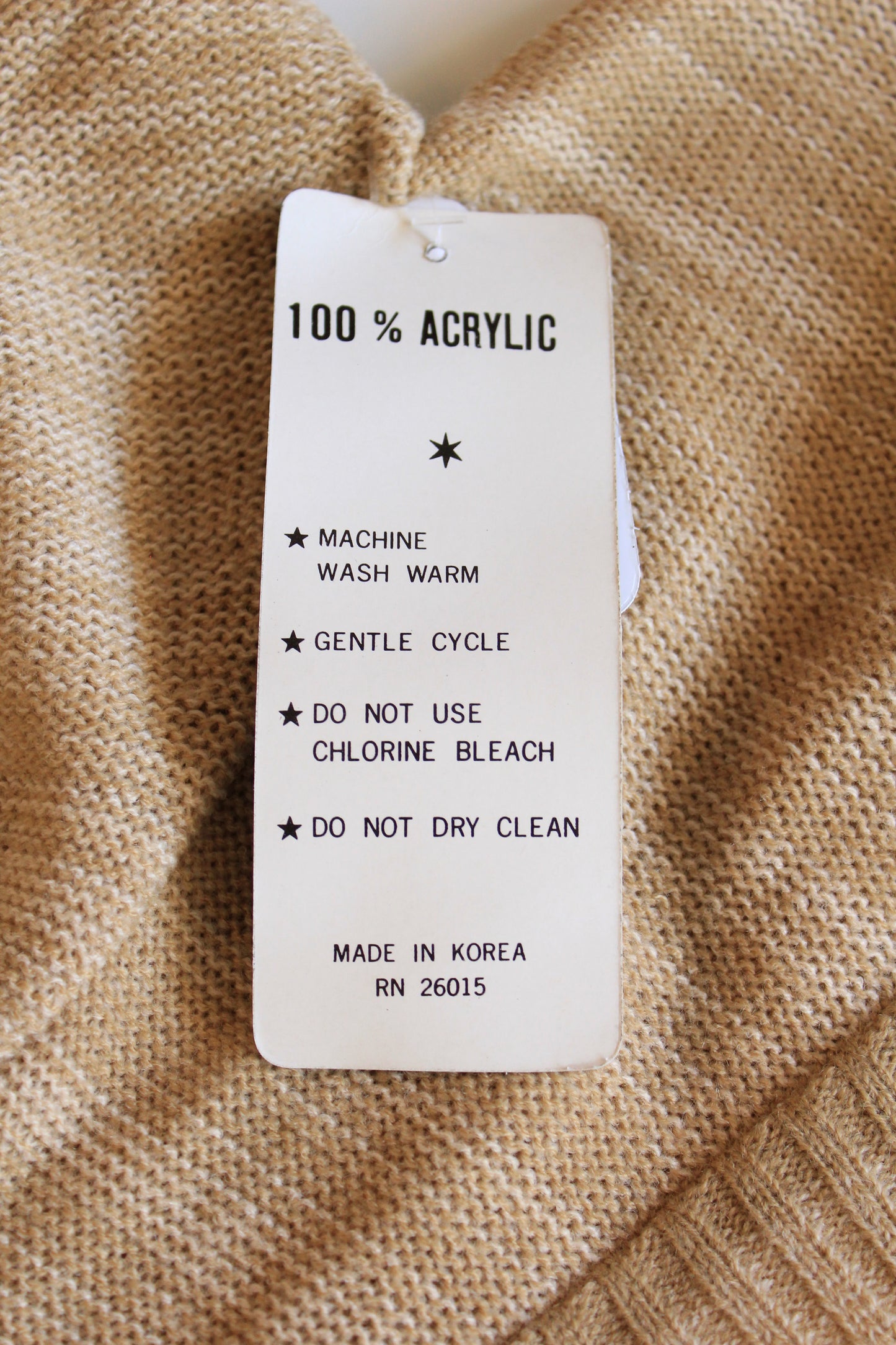 1980s Deadstock Cinched Waist Cream Cardigan, Medium and Large