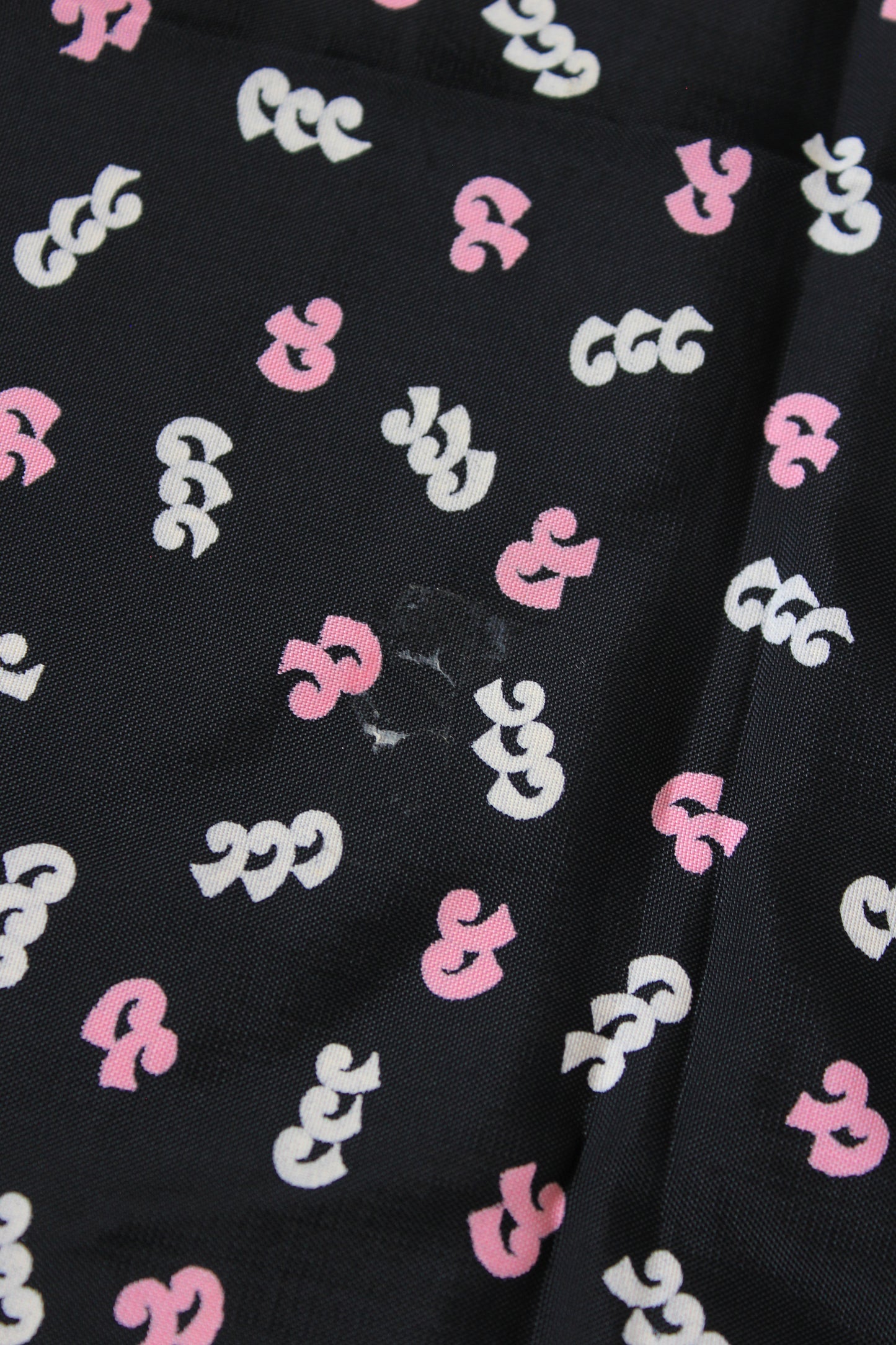 1940s Navy Pink And White Abstract Print Rayon Sewing Fabric, 4 Yards