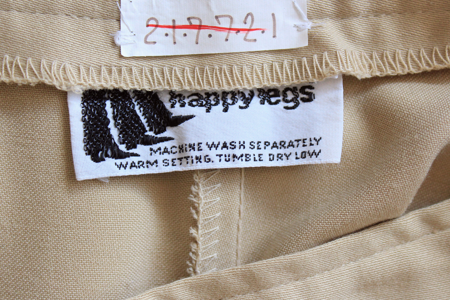 1970s Beige Wide Leg Pants With Large Pockets, XS