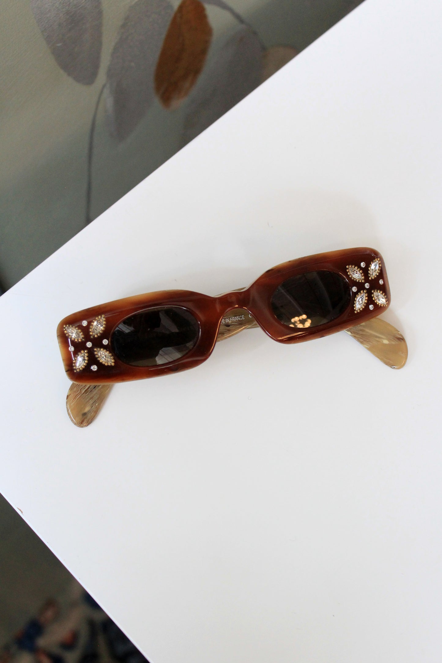 1990s Rhinestone Stars Brown Harry Lary's Sunglasses
