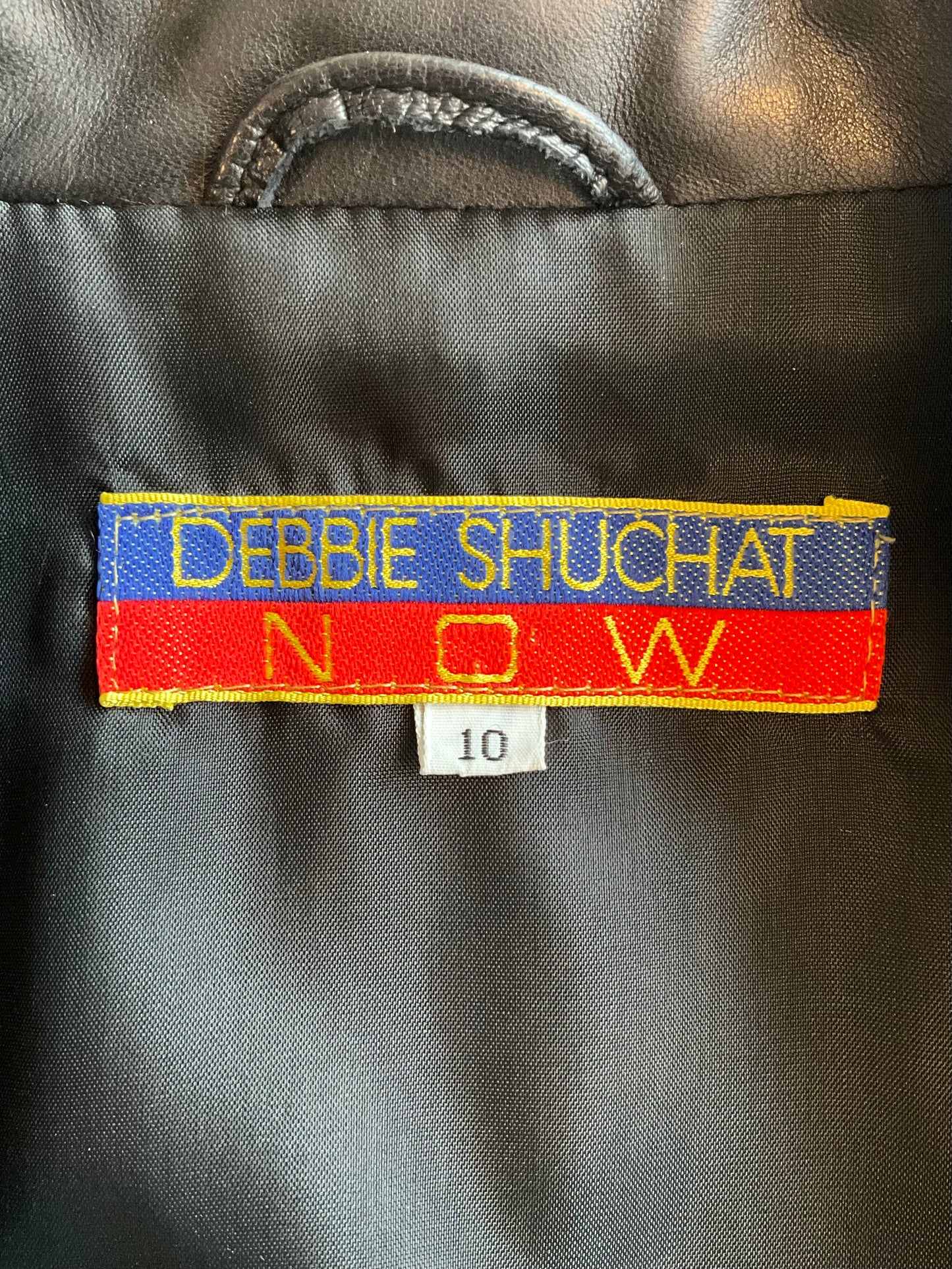 Vintage 1980s Black Leather Double Breast Blazer, Medium