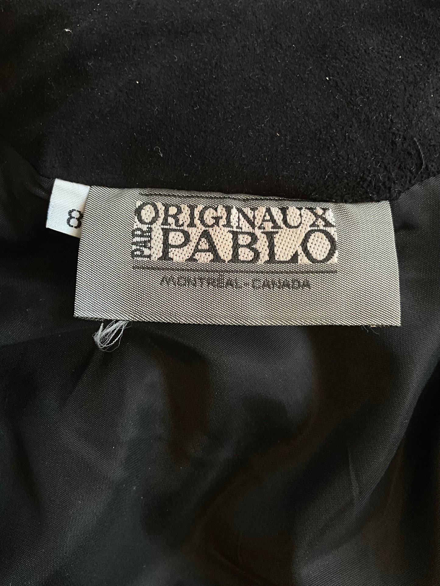 Vintage 1980s Black Suede Midi Dress, Small