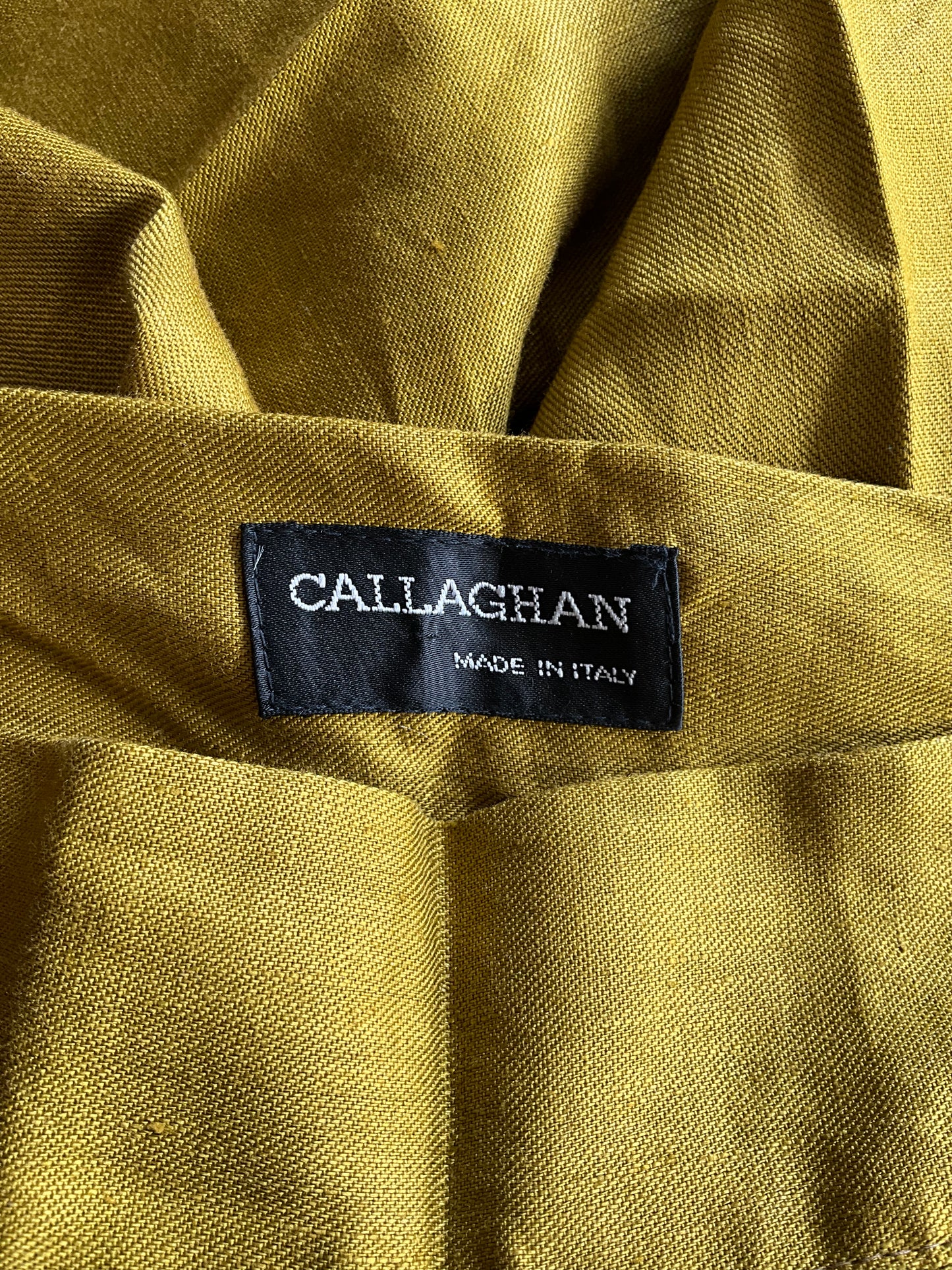 Vintage 1980s Callaghan Green Linen Tapered Pants, W26