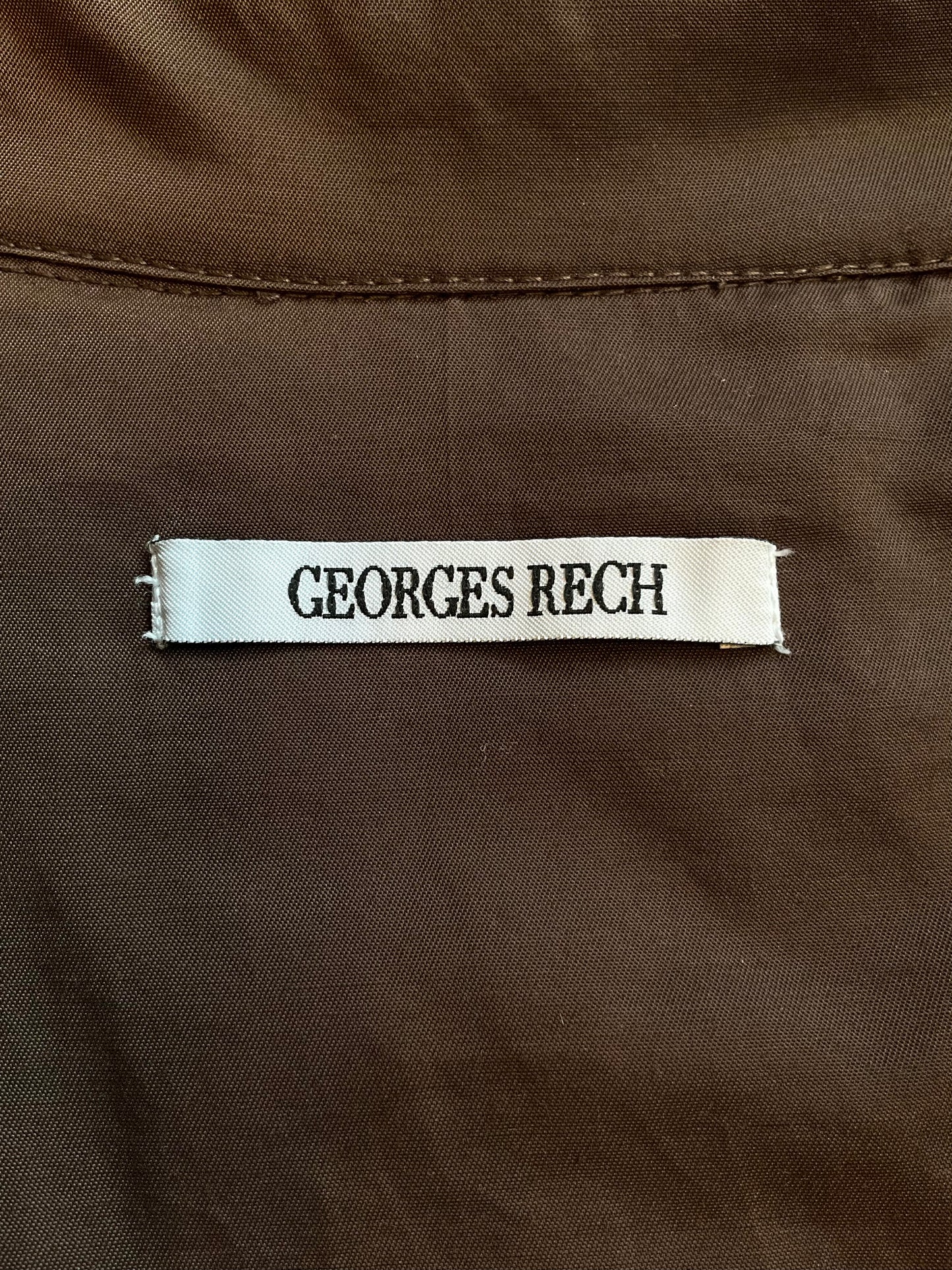 Vintage 2000s Georges Rech Brown Studded Trench Coat, M/L