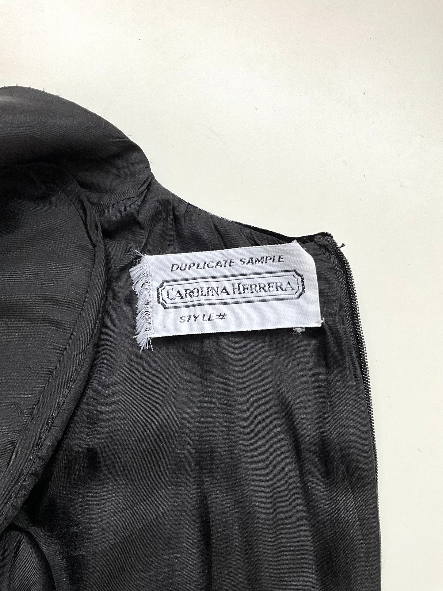 Vintage 1980s Black Velvet Carolina Herrera Dress, Small