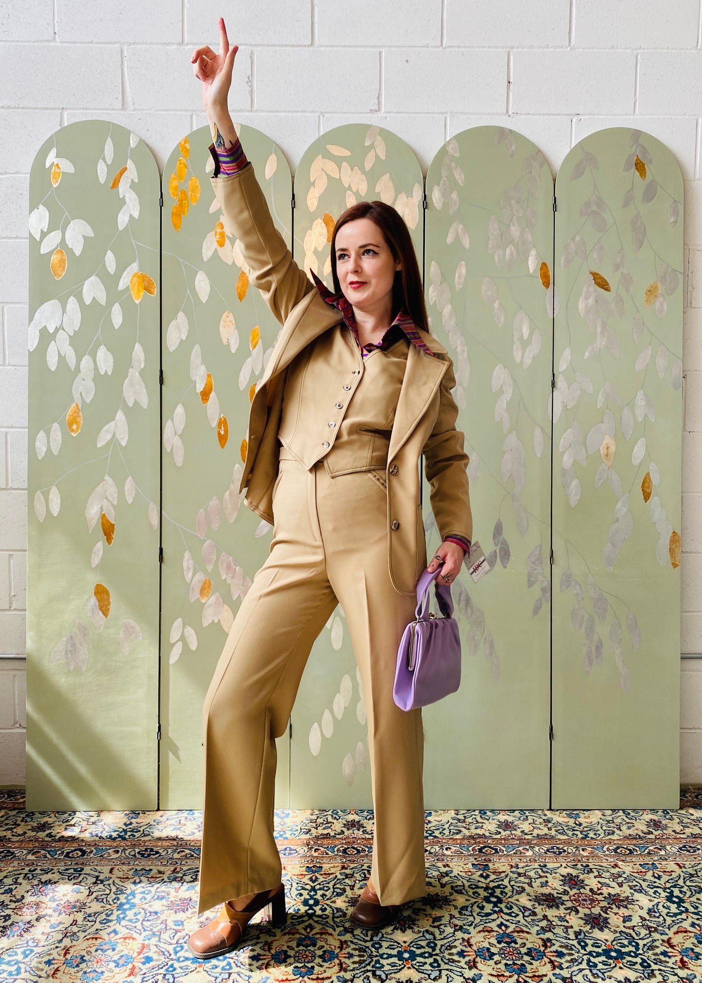 Vintage 80s Guy Laroche Pink Silk Striped Blouse, Large. 70s Disco Barbie 1998.