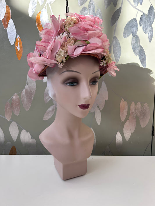1960s Pink Flower Petal Hat