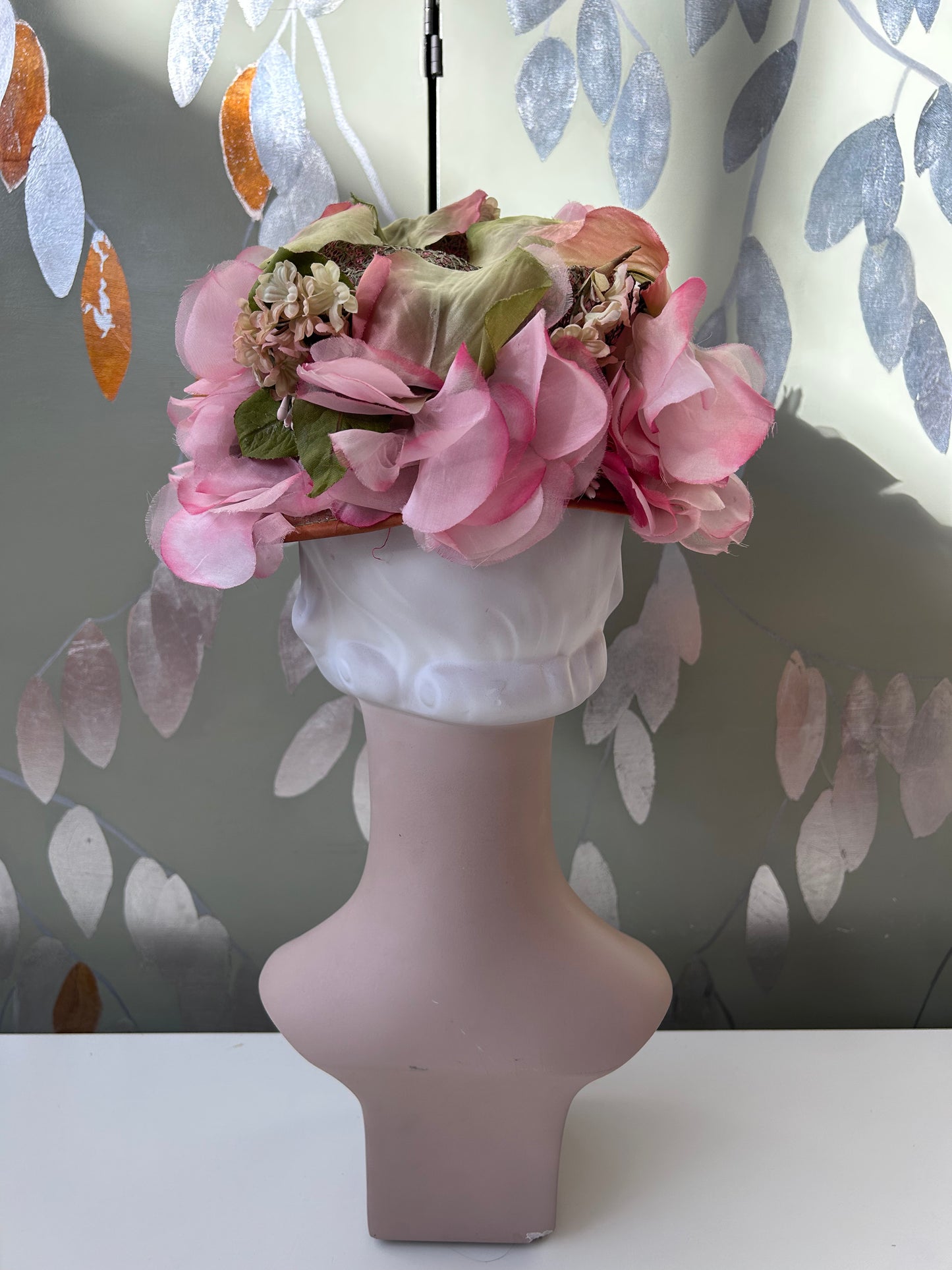 1960s Pink Flower Petal Hat