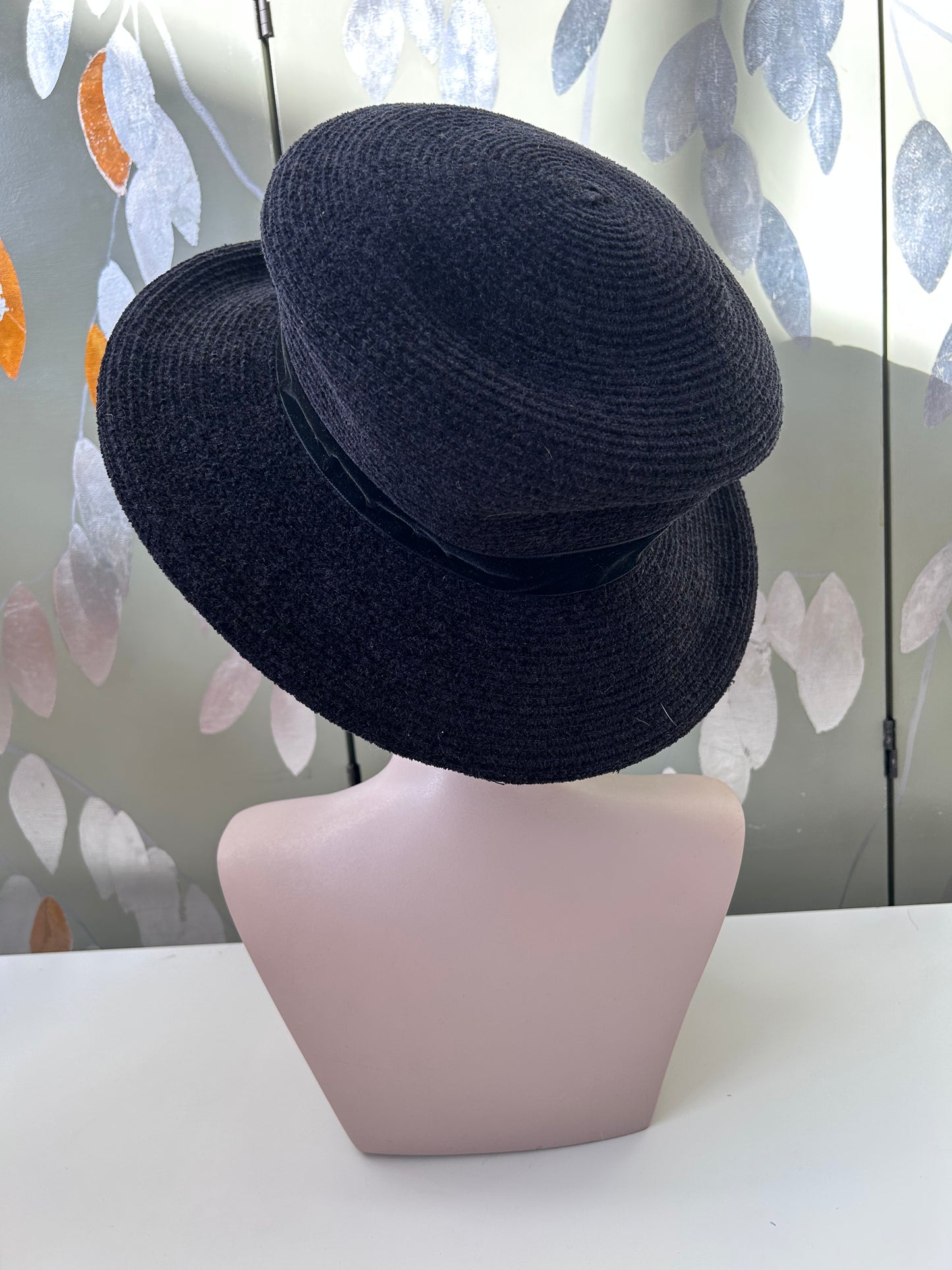 Black Hat with Velvet Roses