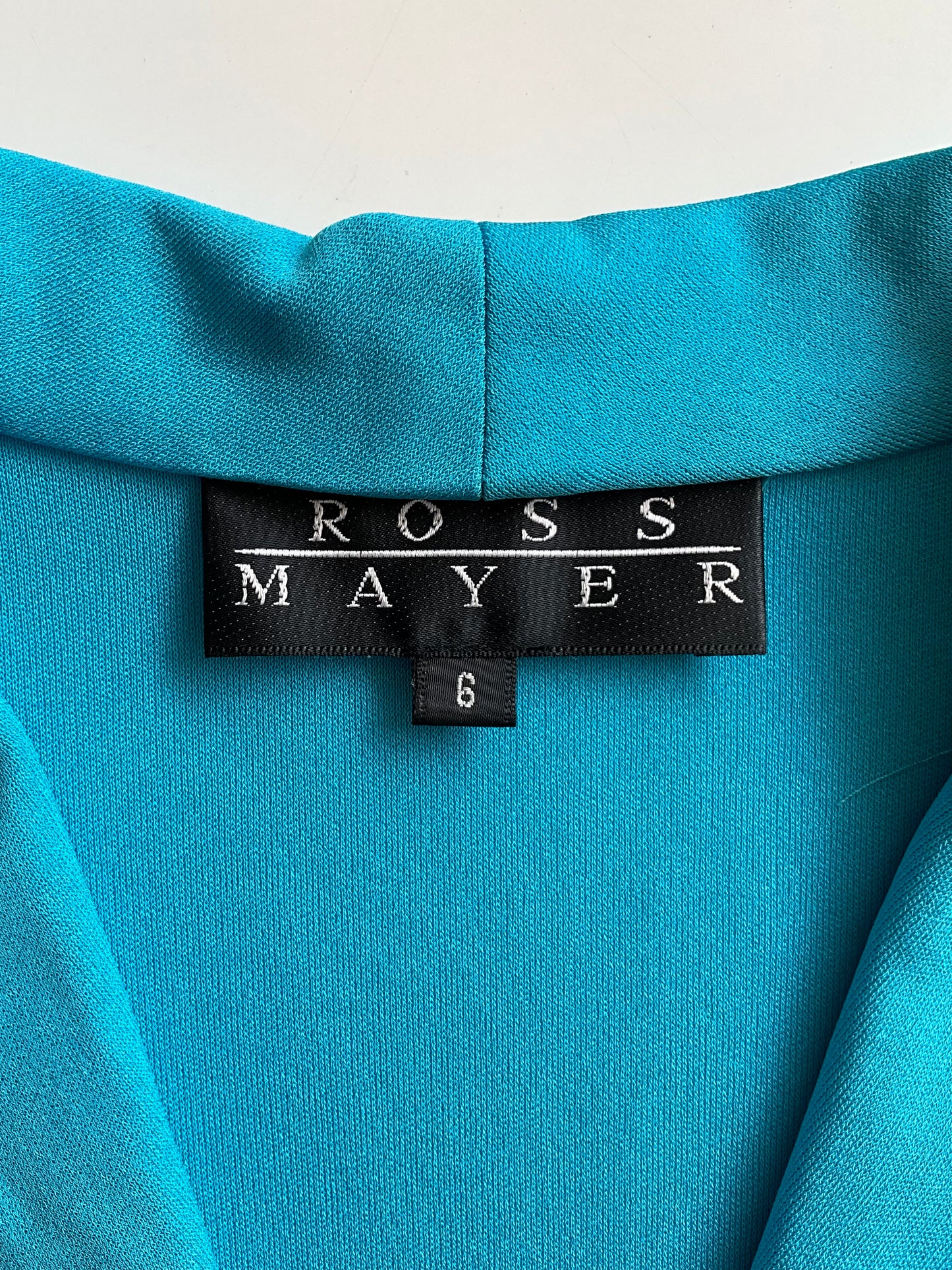 Vintage 1990s Blue Long Sleeve Open-Front Jersey Blouse, Medium/Large