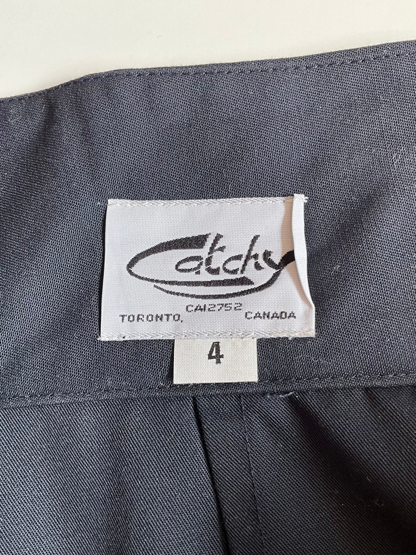 Vintage 1980s Deadstock Navy Blue Pleated Cuffed High Waist Bermuda Dress Shorts