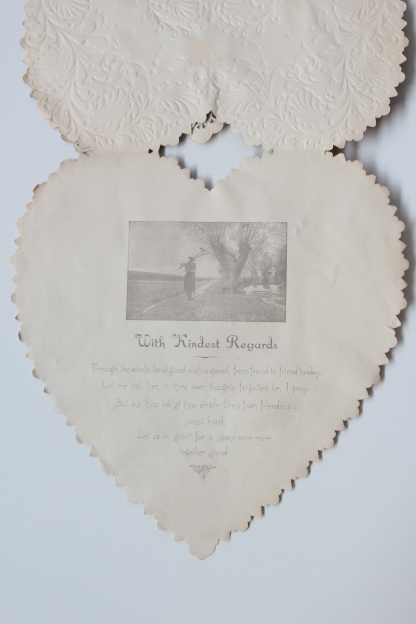1920s Paper Lace Heart Valentines, Set of 2