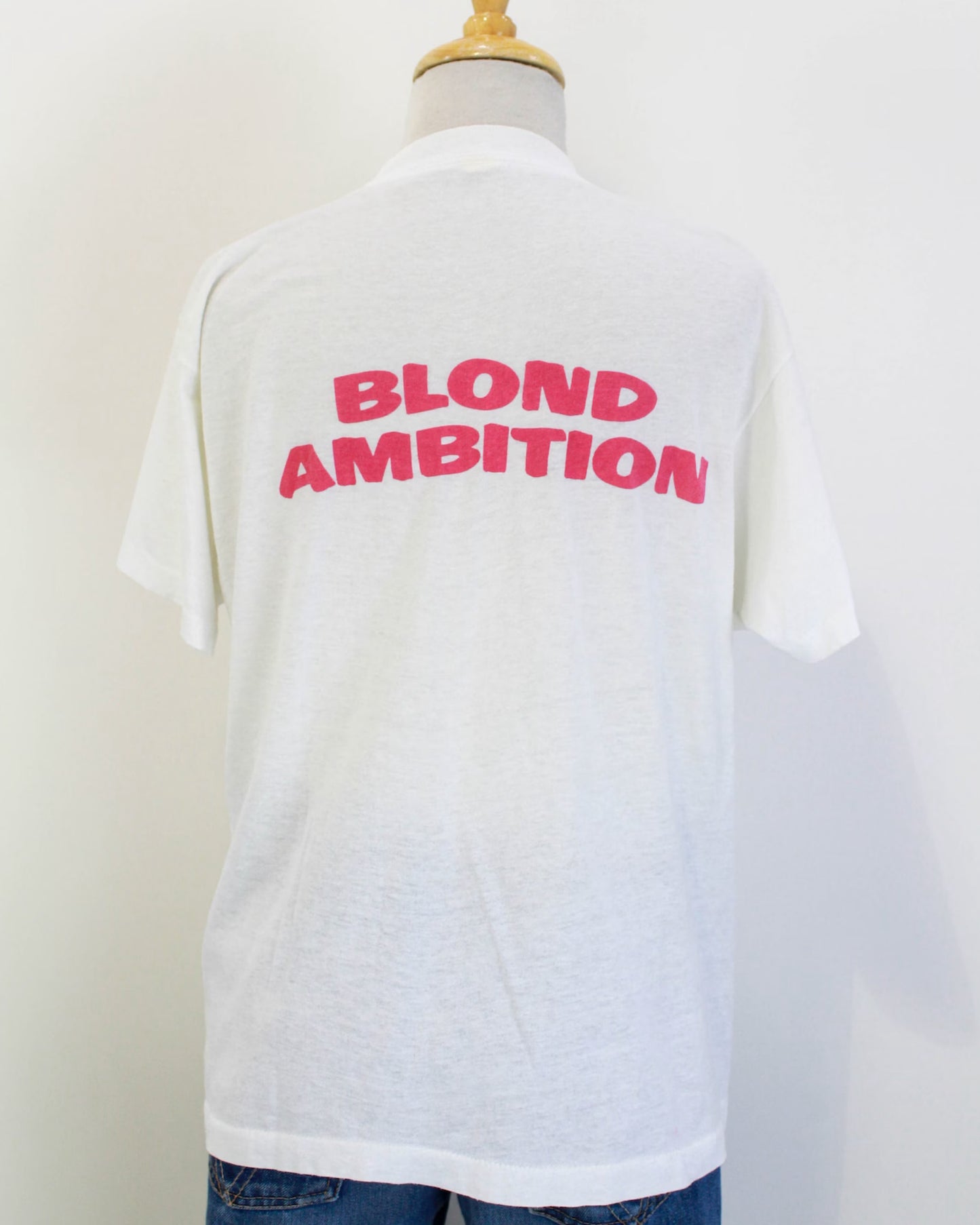 Vintage 1990 White Madonna Blond Ambition Single Stitch Tour T Shirt, Large