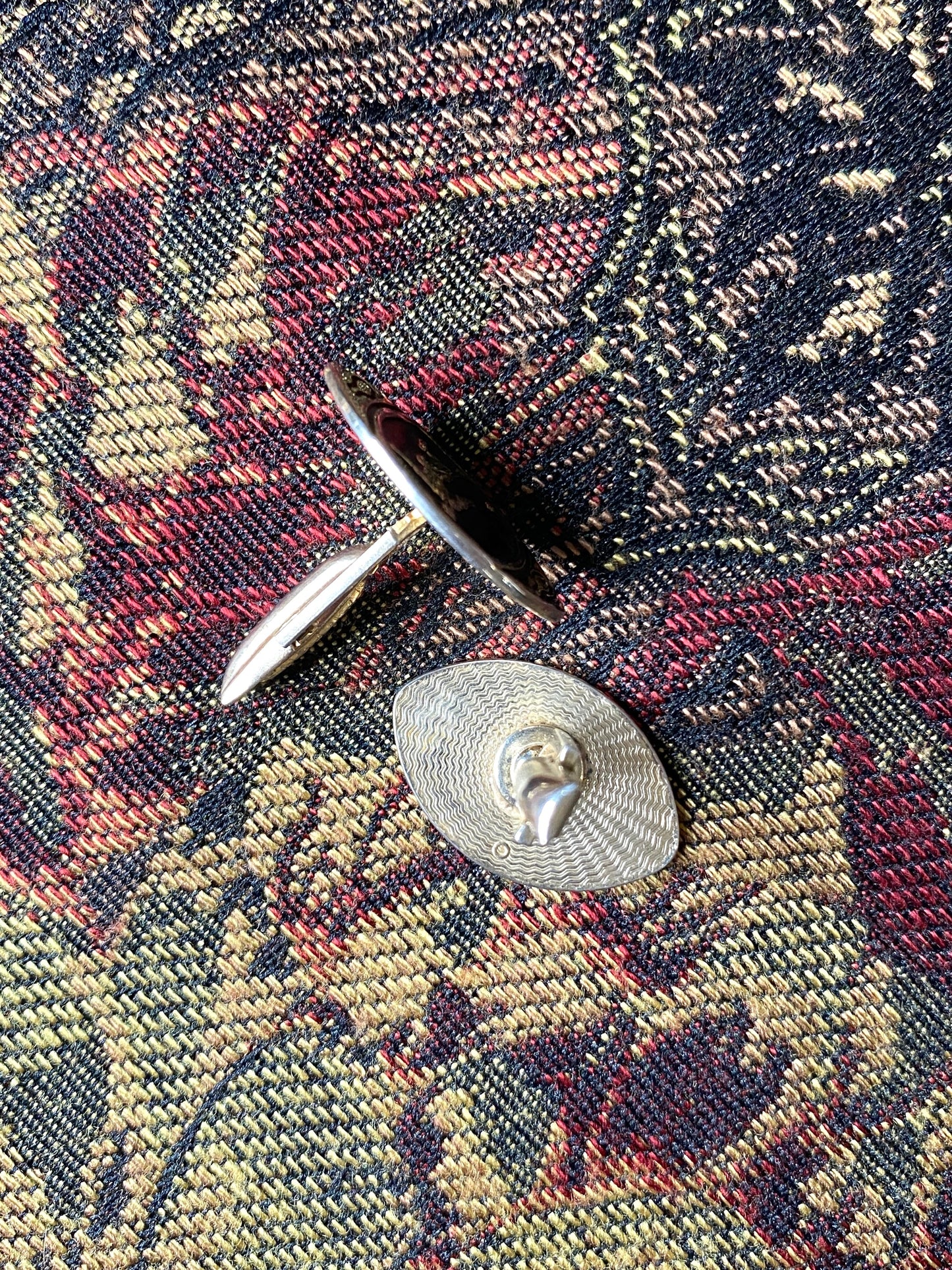 Vintage 1950s Oval Novelty Bowling Cuff Links