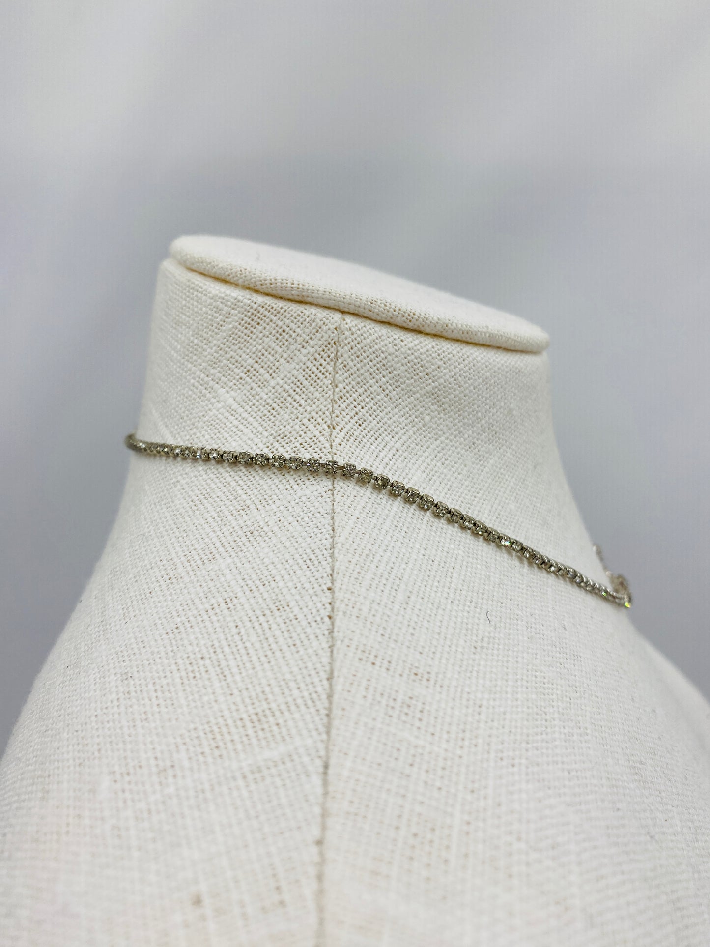 Vintage 1940s Minimalist Diamanté Necklace