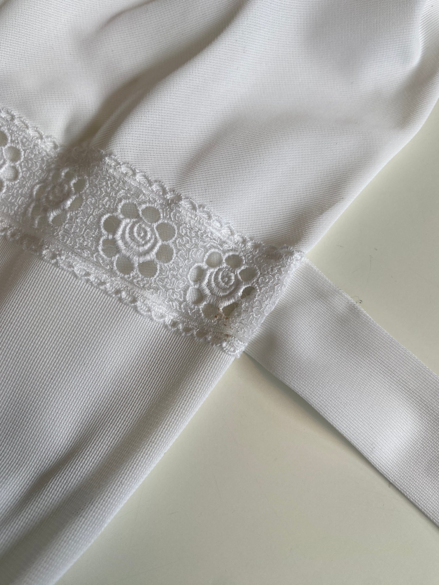 Vintage 1970s White Crochet Trim Nightgown and Robe Set, Small