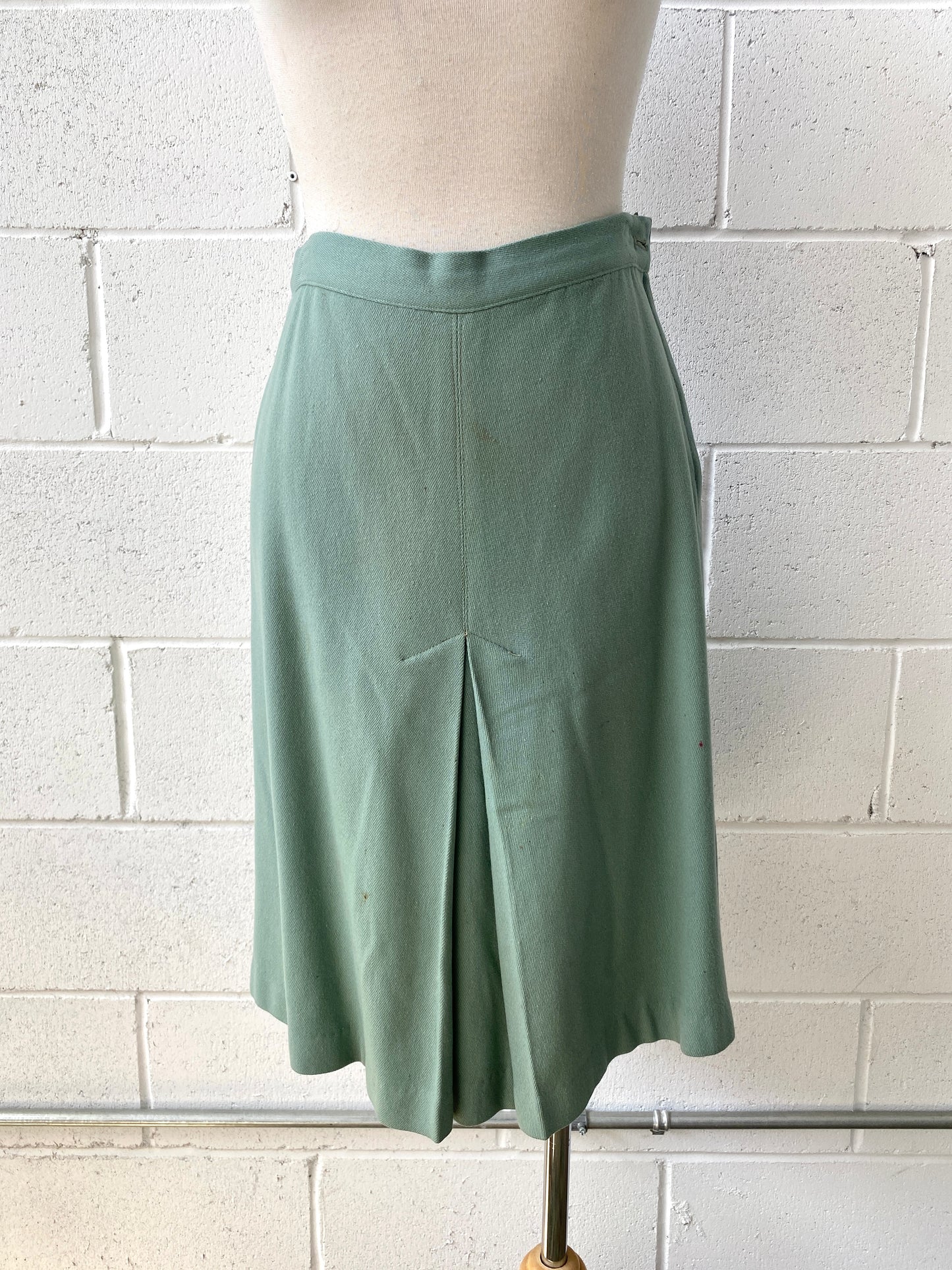 Vintage 1940s Seafoam Green Two-Piece Skirt Suit, W26"