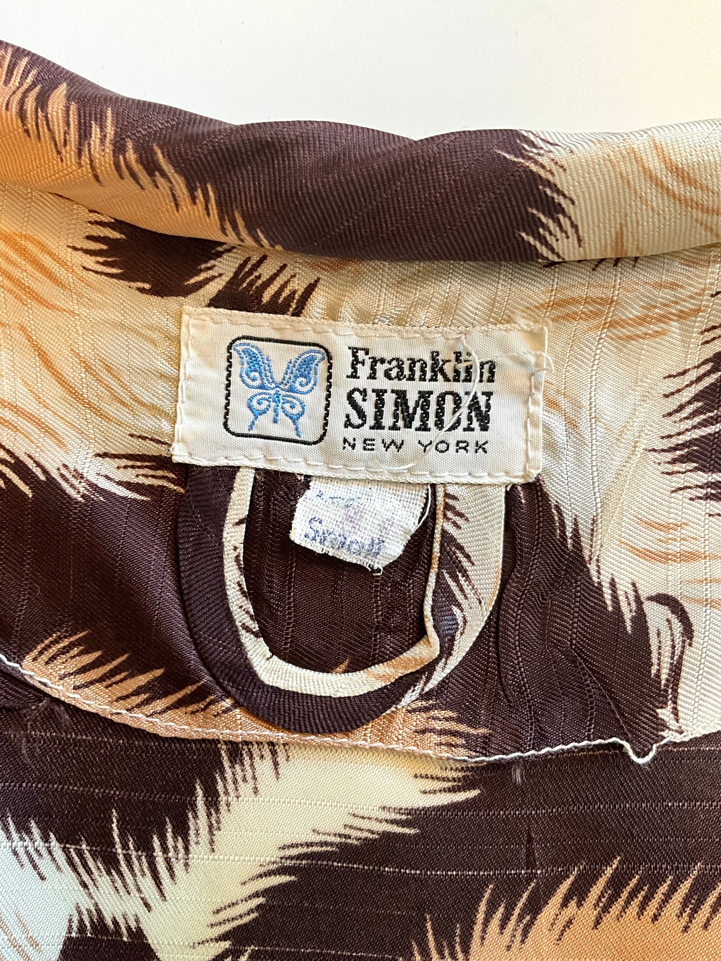 Vintage 1960s Brown Beige Leopard Print Bell Sleeve Mini Dress, Small