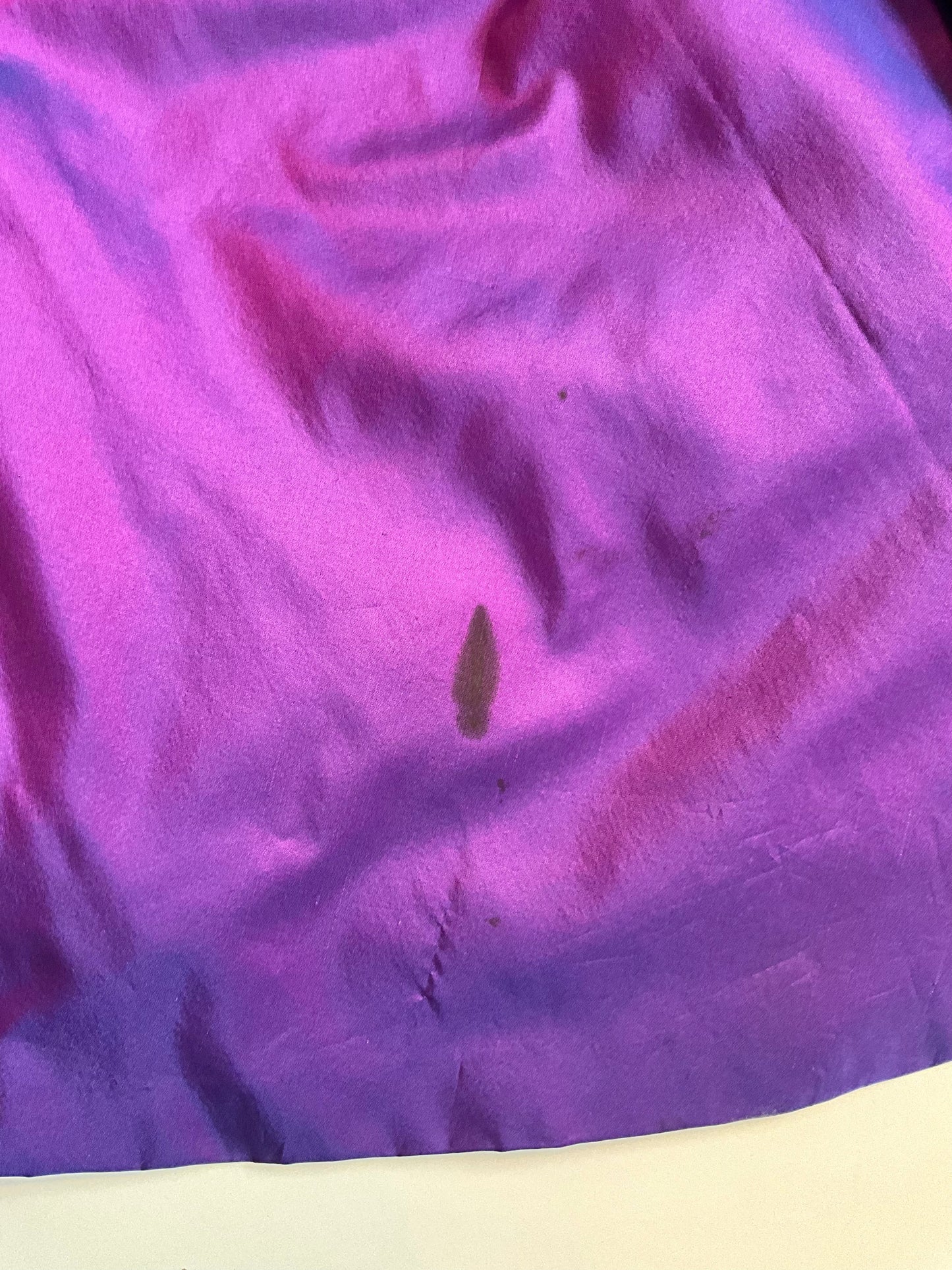 Vintage Y2K Purple Silk Taffeta Maxi Evening Skirt with Waterfall Ruffle, W32