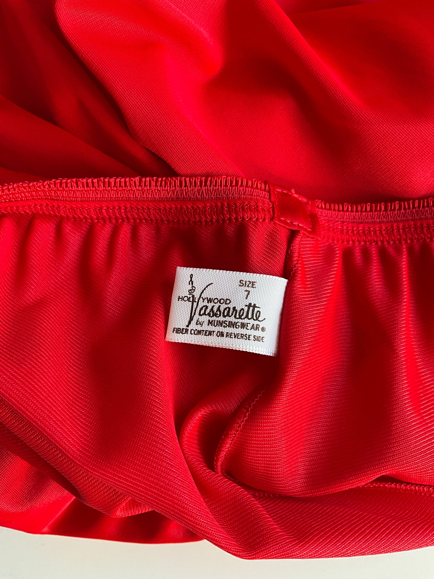 Vintage 1960s Black and Red Nylon Lace Trim Slip Shorts