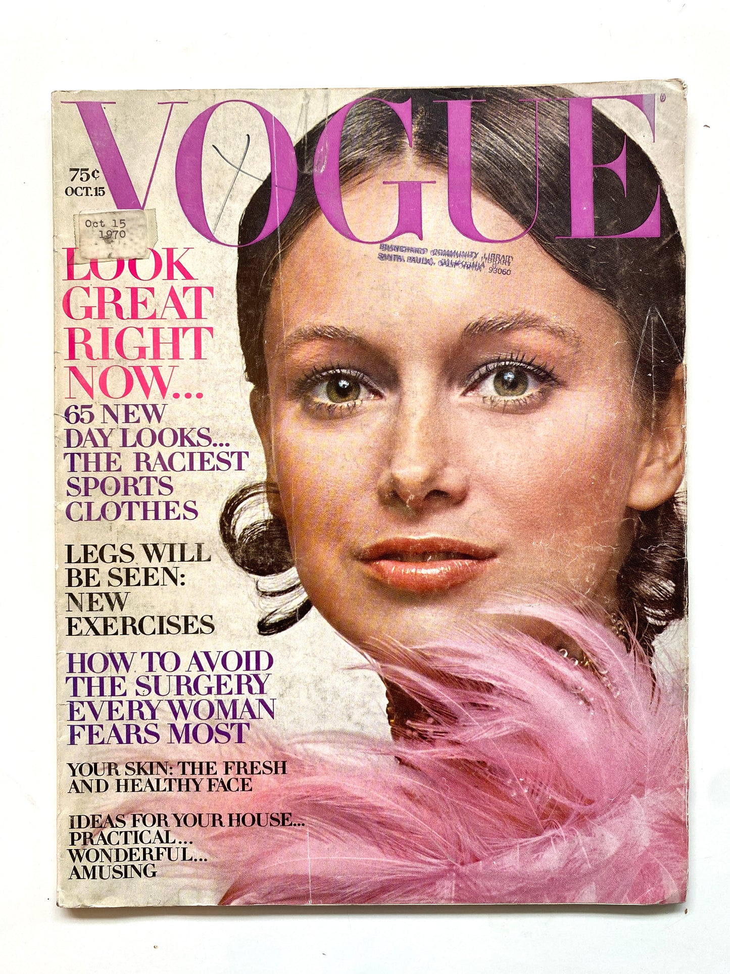 Vintage Vogue Magazine, October 15 1970, Karen Graham