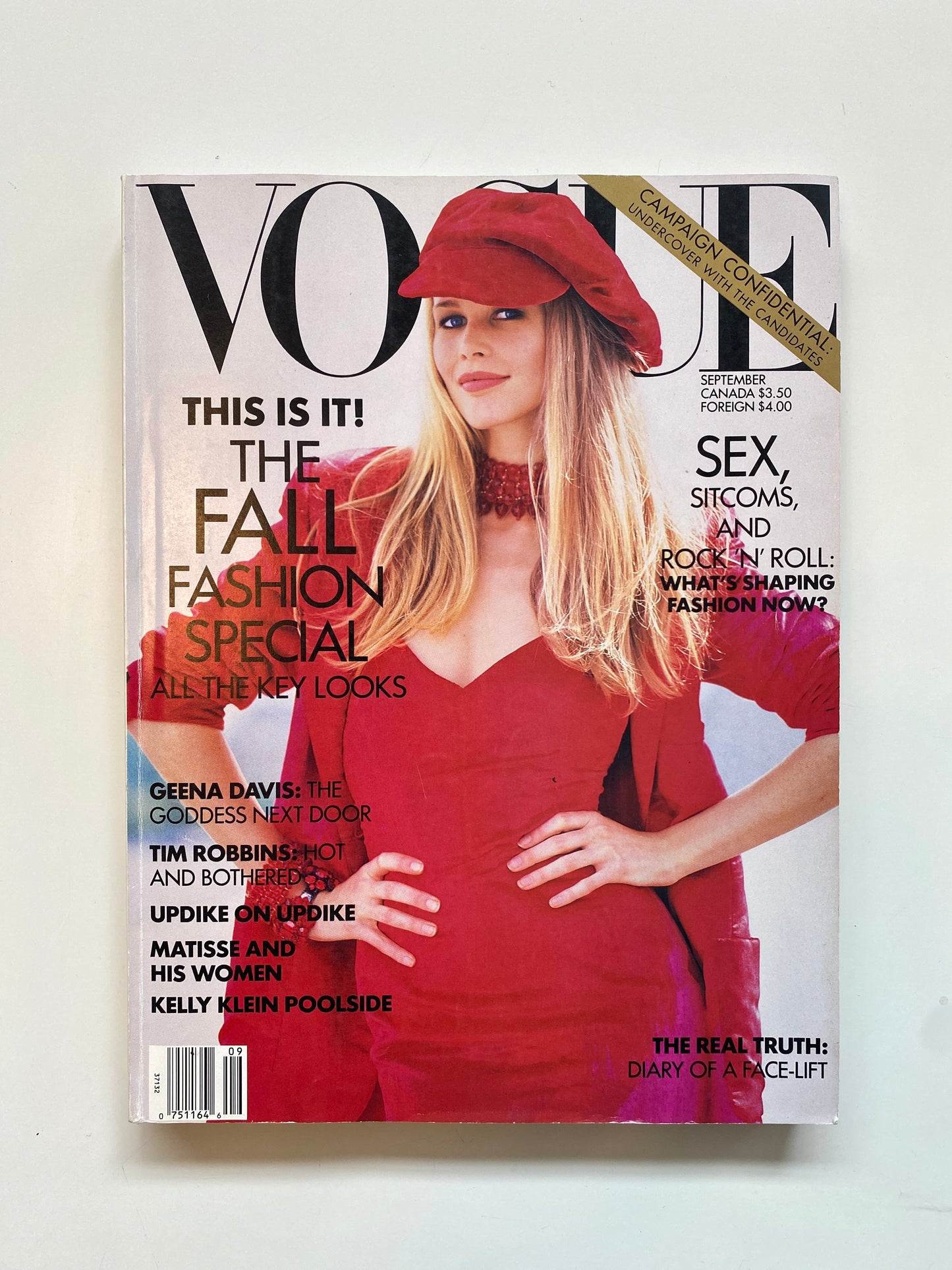 Vogue September 1992 Fashion Magazine, Claudia Schiffer Cover