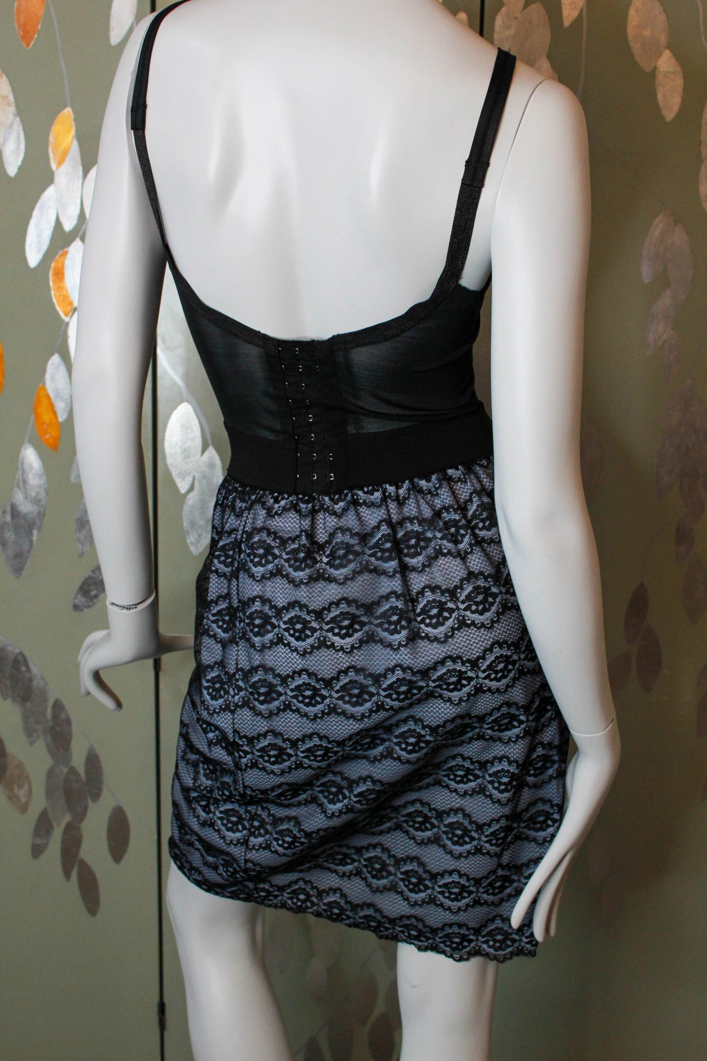 1960s Black Lace Slip Skirt, Small