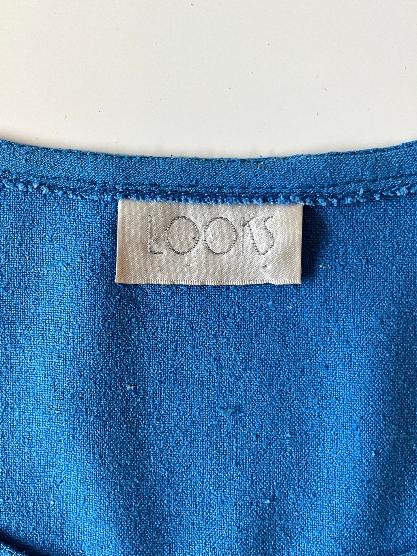 Vintage 1990s Blue Silk Shell Tank Top, Medium