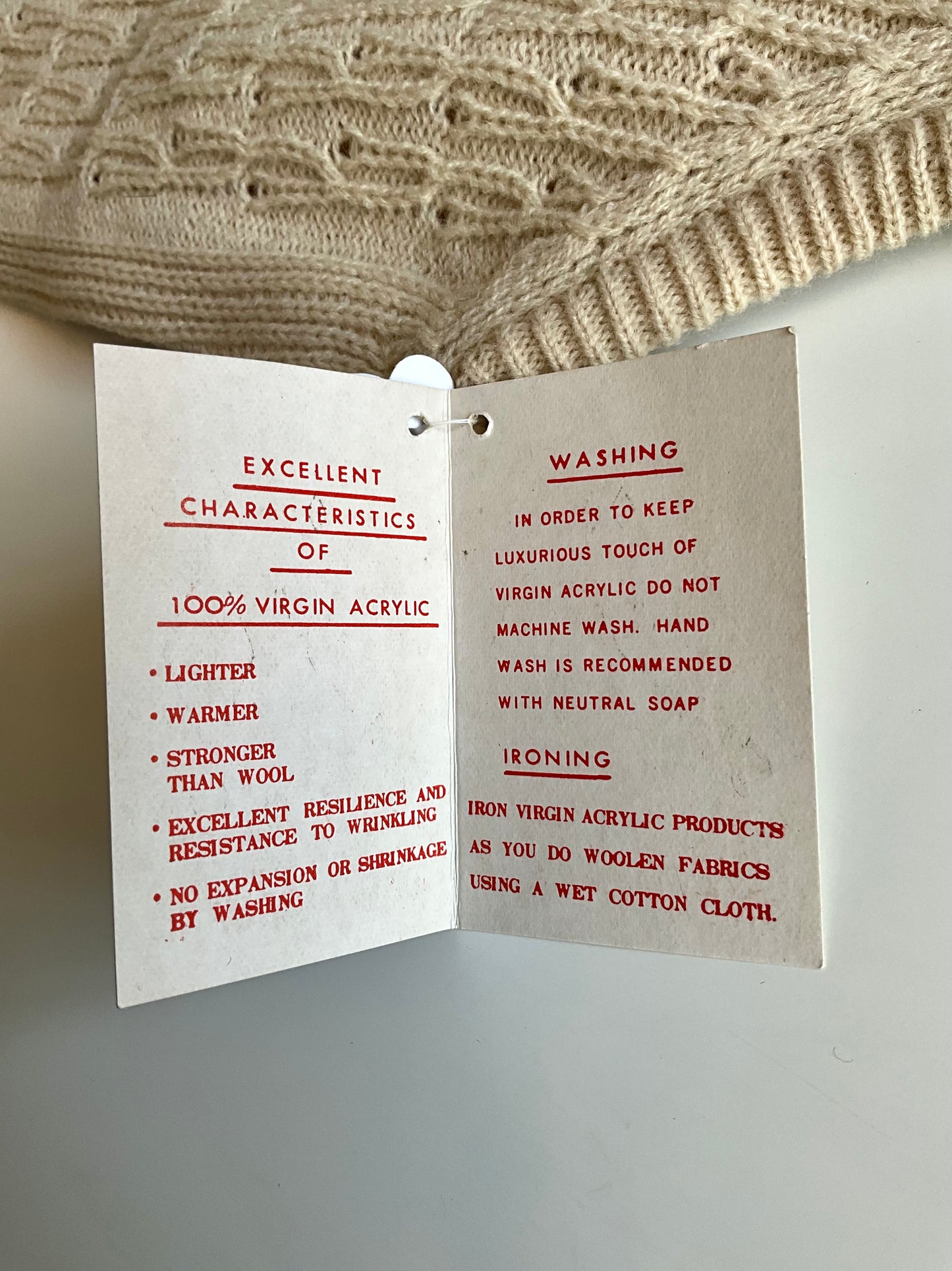 Vintage 1980s Deadstock Cream Knit Sweater Vest Waistcoat Top