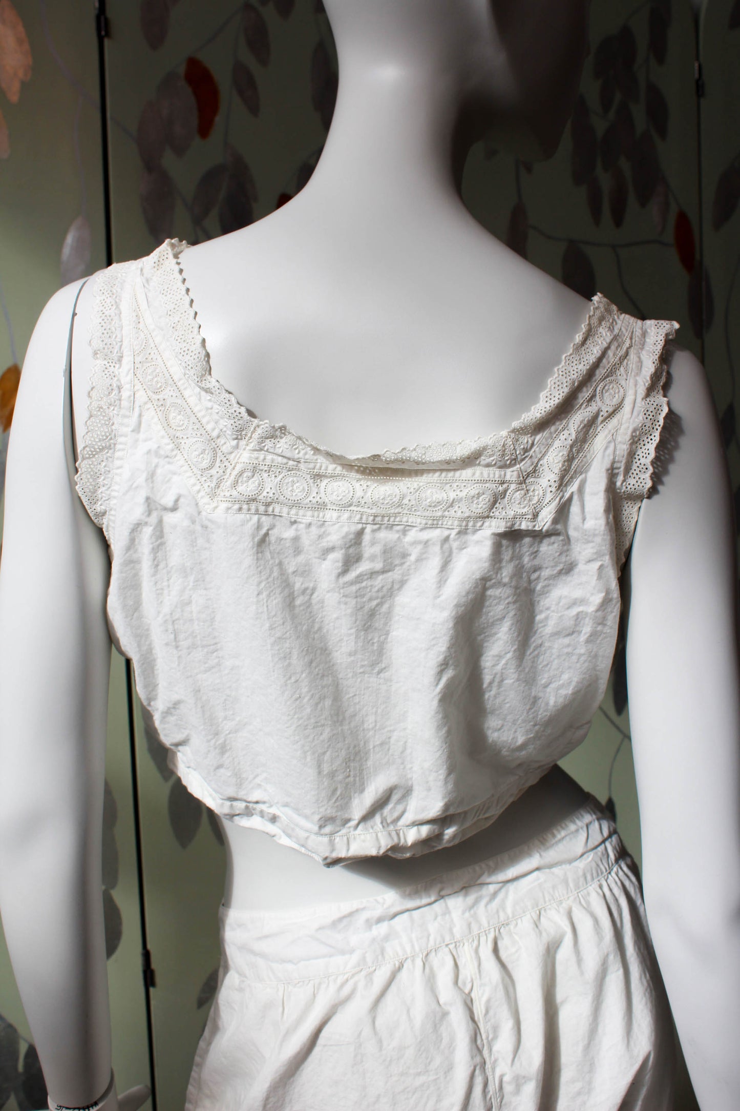 Edwardian Cotton Corset Cover, Medium, Bust 38”