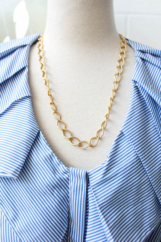 vintage 1960s mid century gold-tone chain link necklace