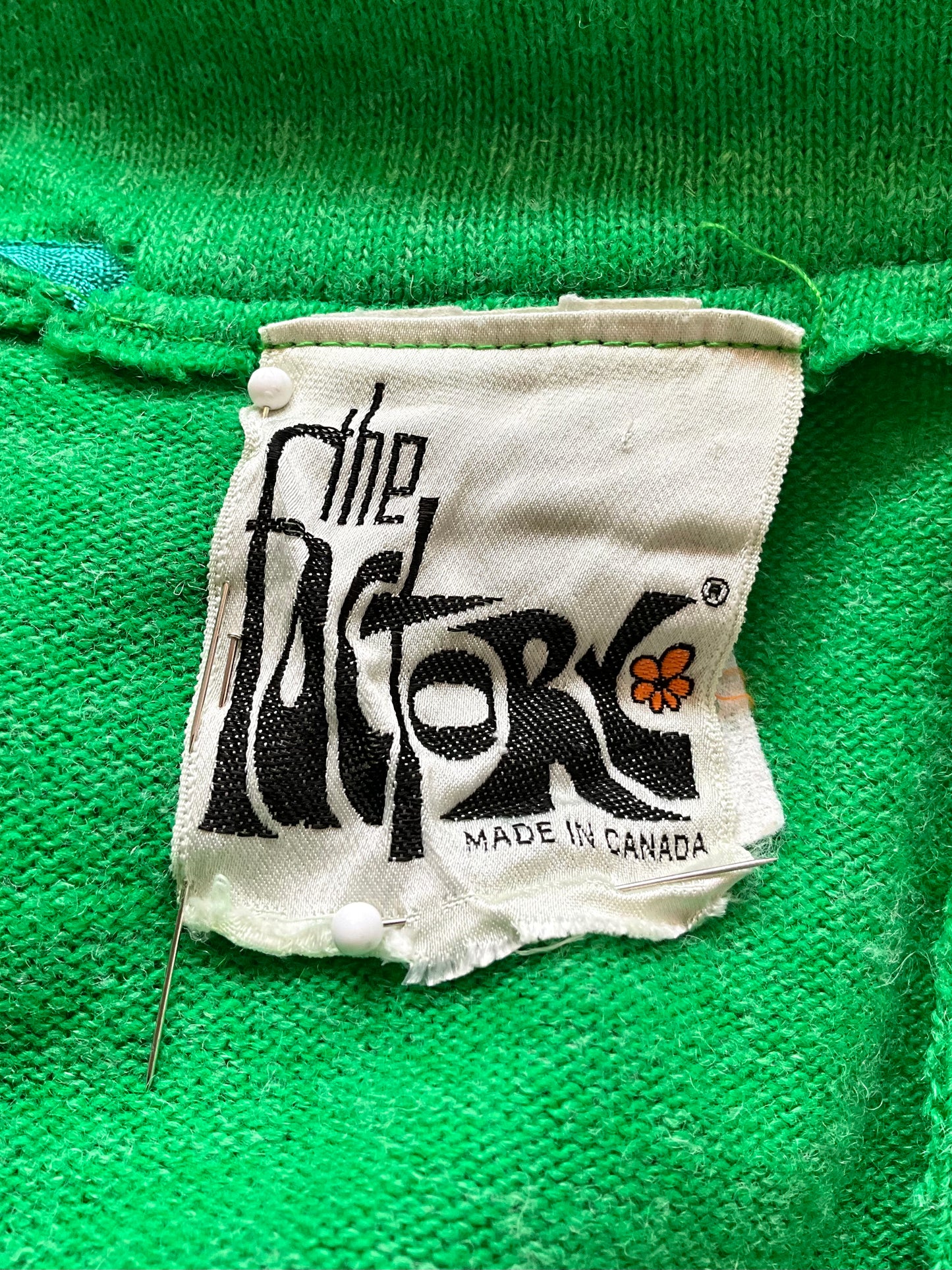 Vintage 1970s Green Wool Halter Neck Maxi Dress, S-M