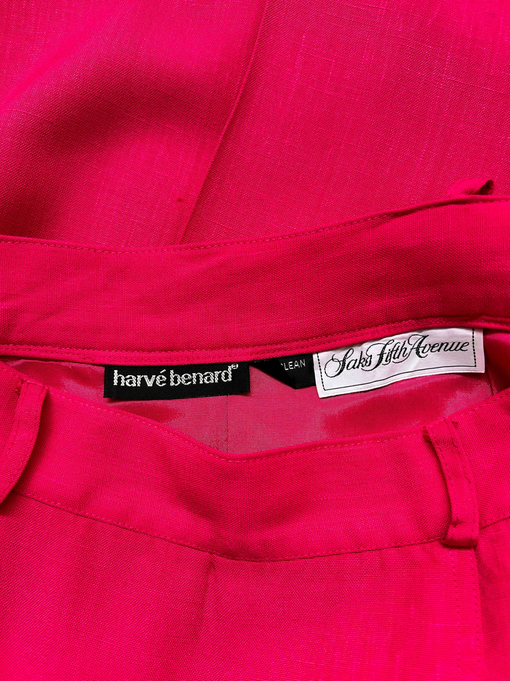 Vintage 1970s/80s Hot Pink Skirt Herve Benard, Waist 24"