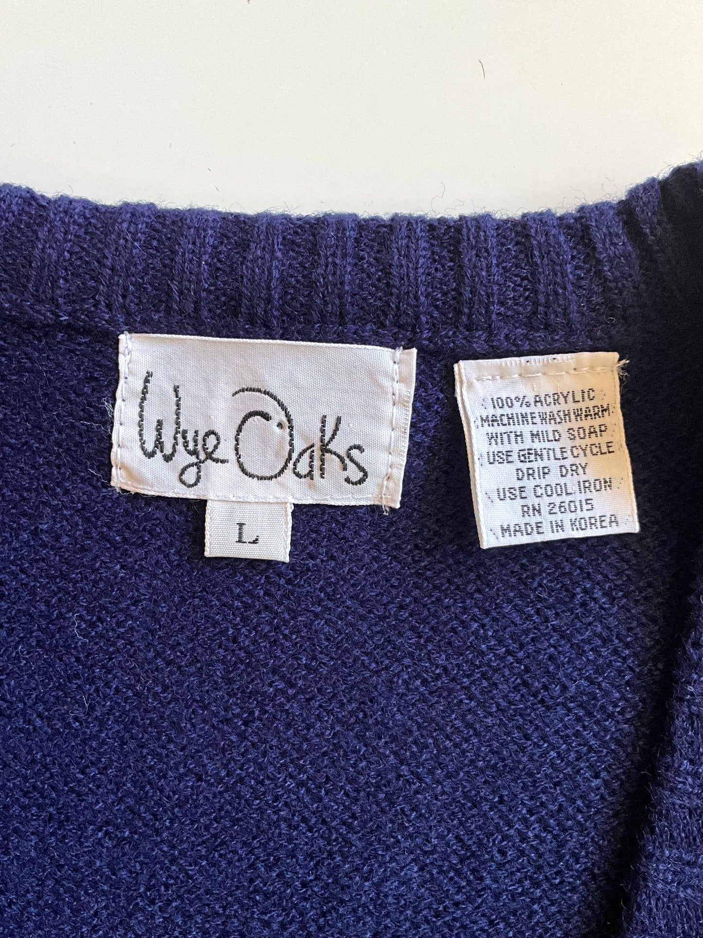 Vintage 1980s Deadstock Navy Blue Knit Waistcoat Sweater Vest Top, Large