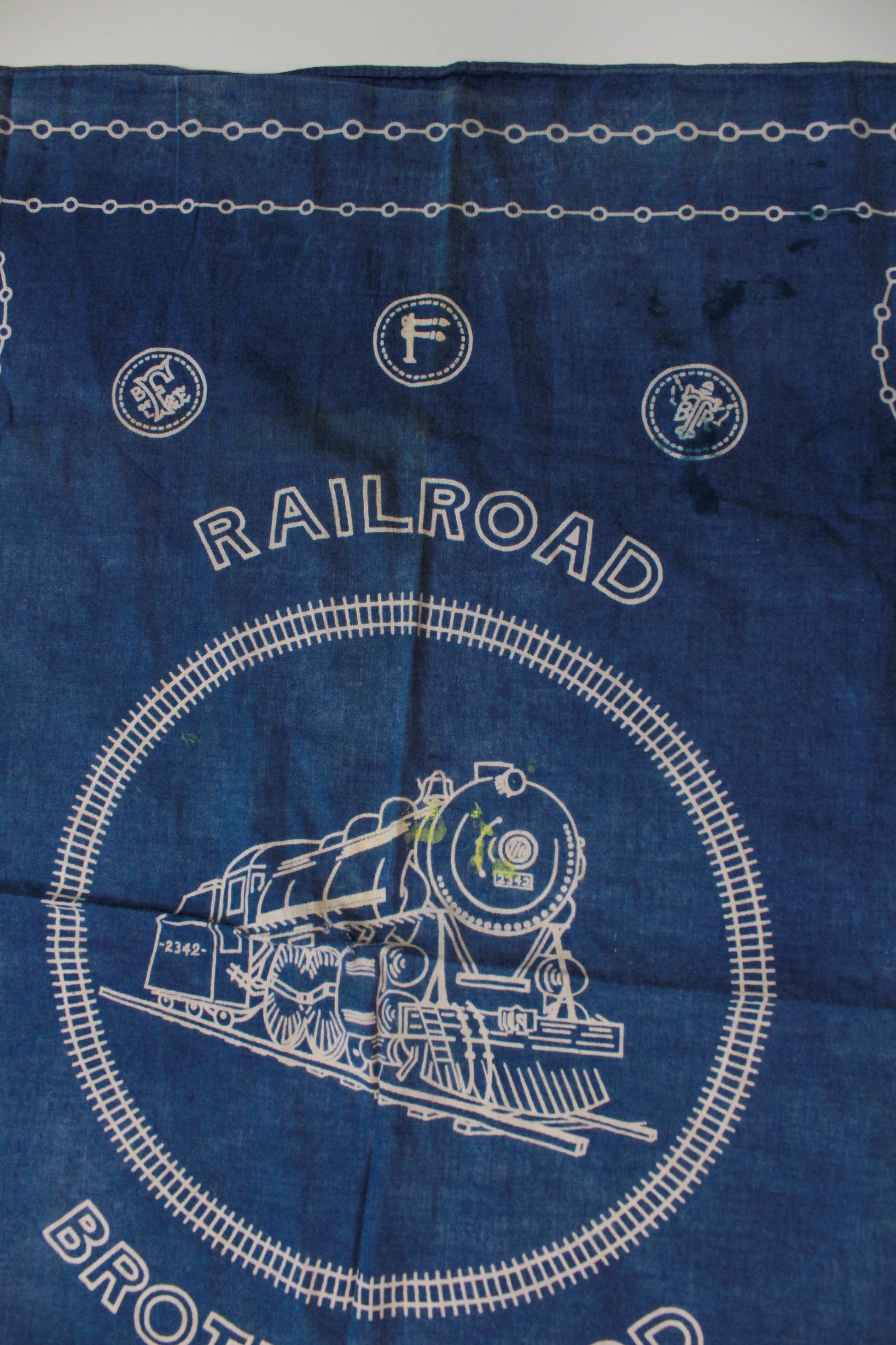 antique 30s or 40s cotton railroad brotherhood union bandana 