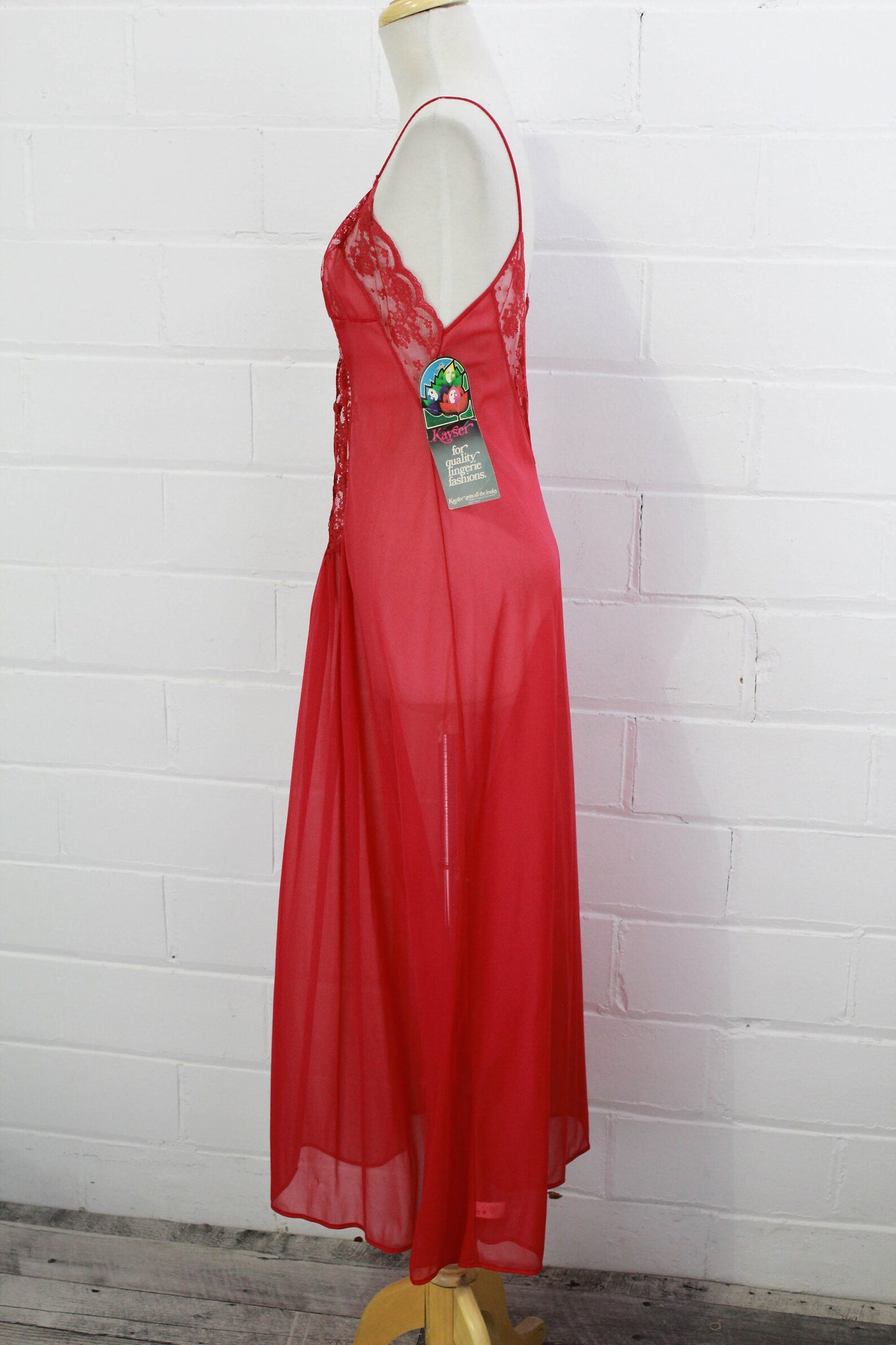1970s Deadstock Magenta Slip Nightgown, Small