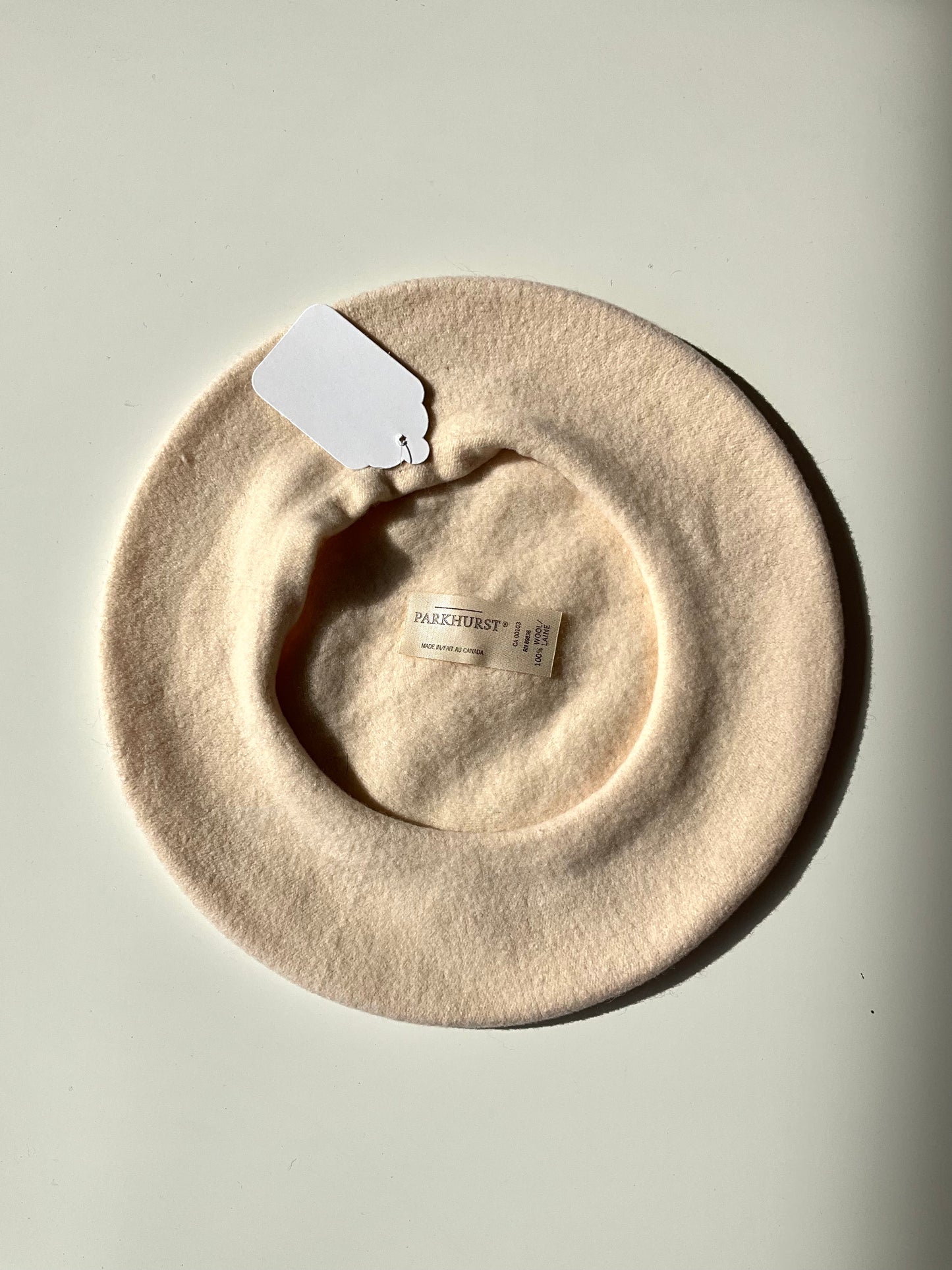 Vintage Cream Wool Beret, Parkhurst