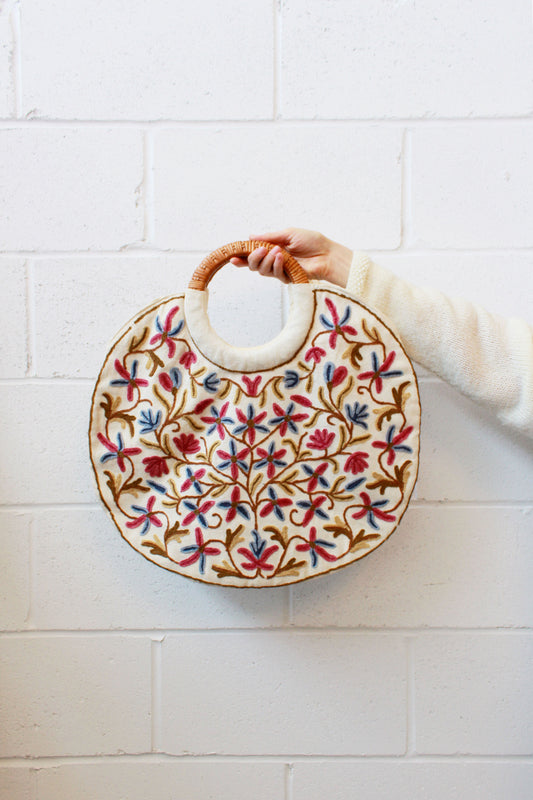 Vintage Embroidered folk floral handbag