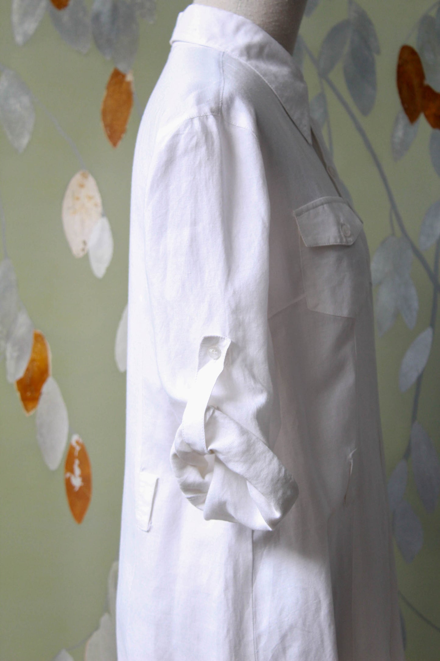 White Collared Shirt Dress, Medium