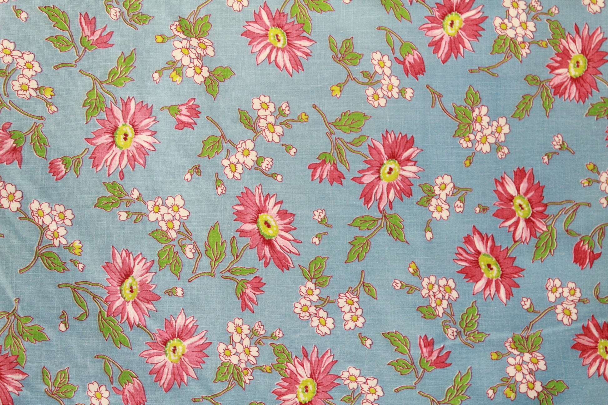 1940s daisy print cotton duvet cover feedsack fabric
