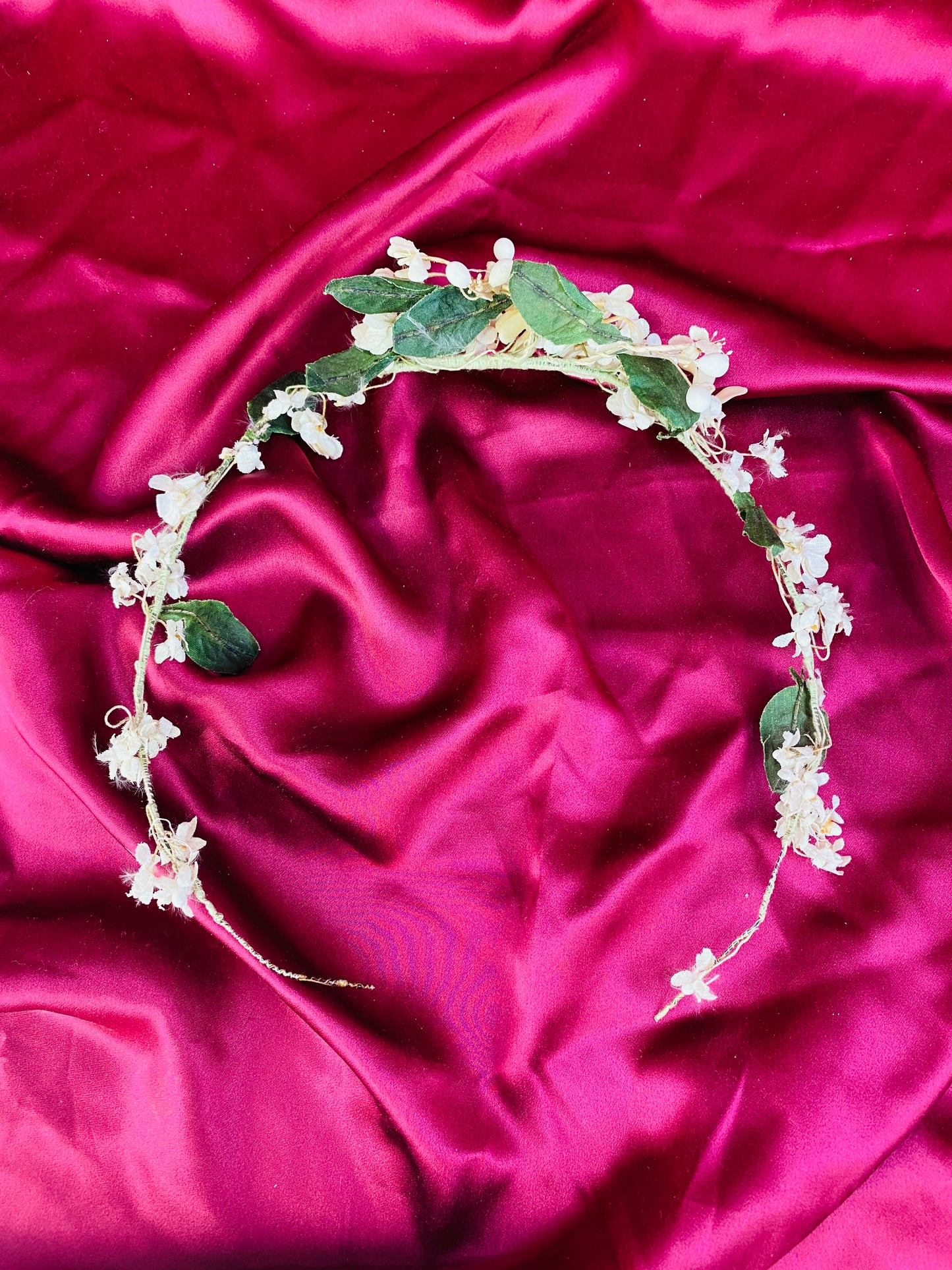 Vintage 1920s Orange Blossom Bridal Crown/ Wreath/ Headpiece