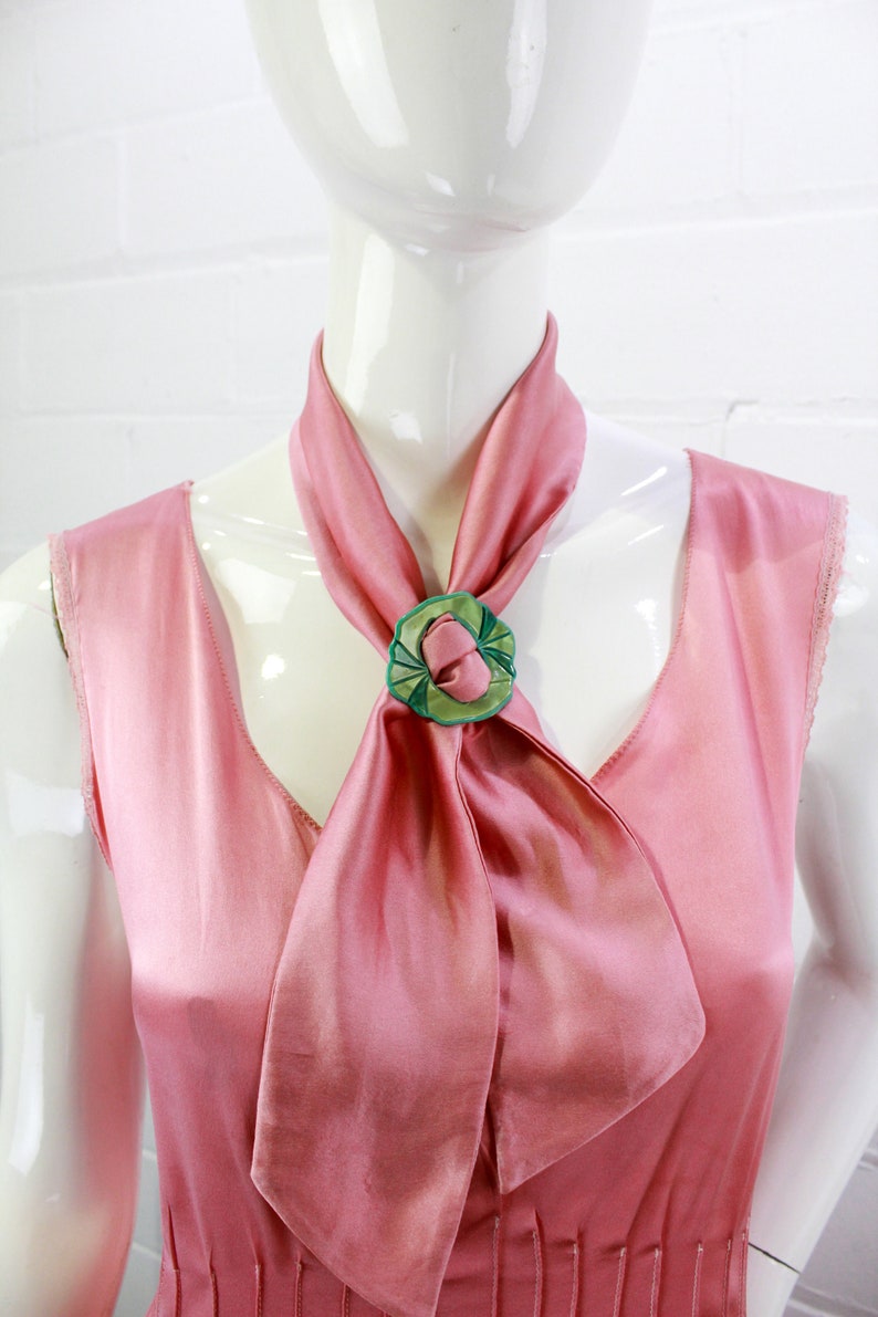 1930s rose liquid satin dress