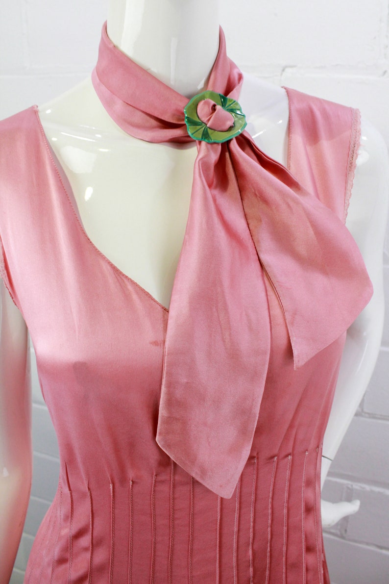 1930s liquid satin pink dress