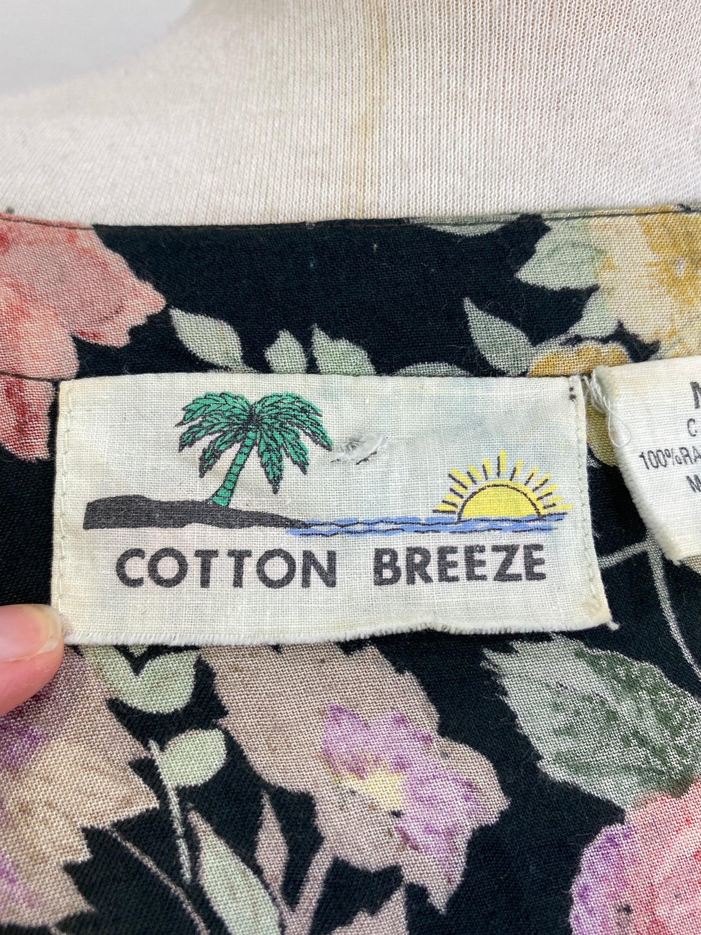 Vintage 1980s Floral Rayon Short Sleeve Dress, Medium